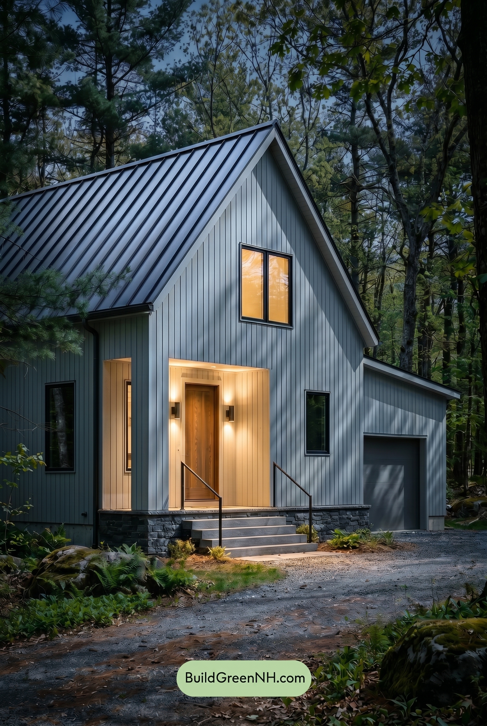 Neutral Small House Color Scheme: Cool Gray Stillness - Nighttime