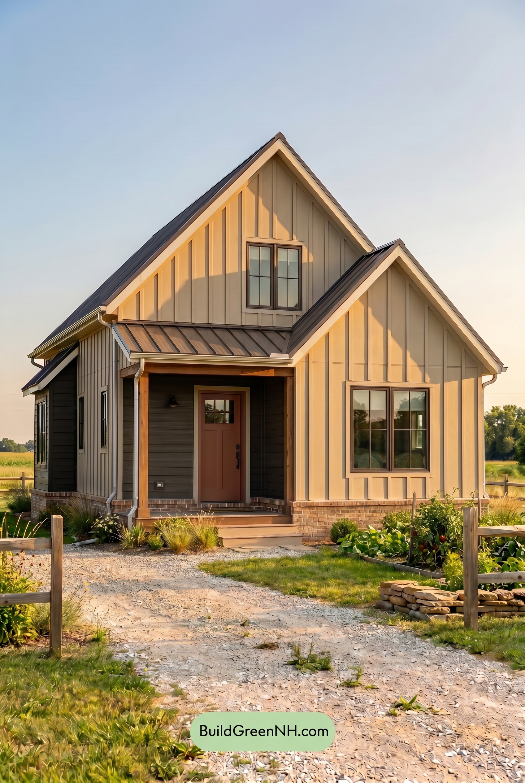 Neutral Small House Color Scheme: Earth Calm Gable - Golden Hour