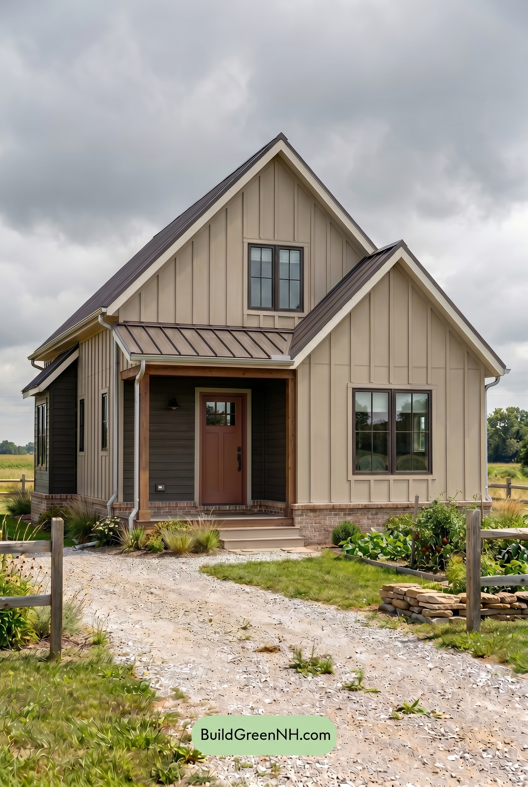 Neutral Small House Color Scheme: Earth Calm Gable - Overcast
