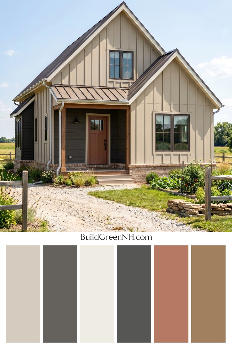 Neutral Small House Color Scheme: Earth Calm Gable