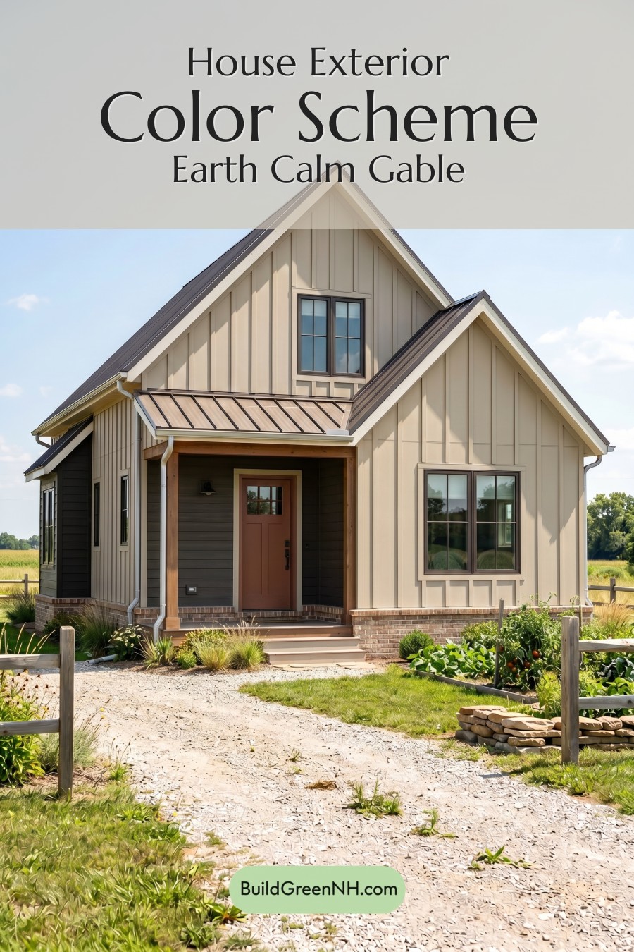 Neutral Small House Color Scheme: Earth Calm Gable