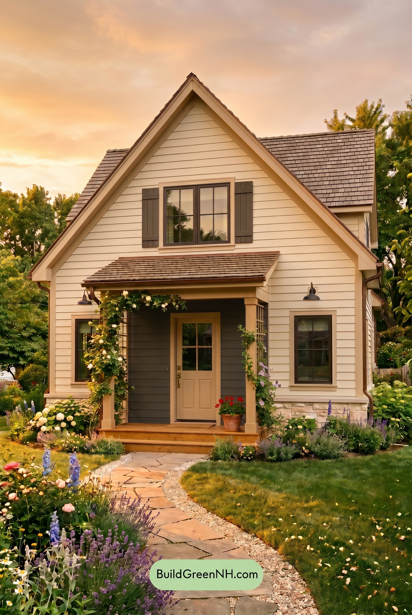 Neutral Small House Color Scheme: Linen Graphite Glow - Golden Hour