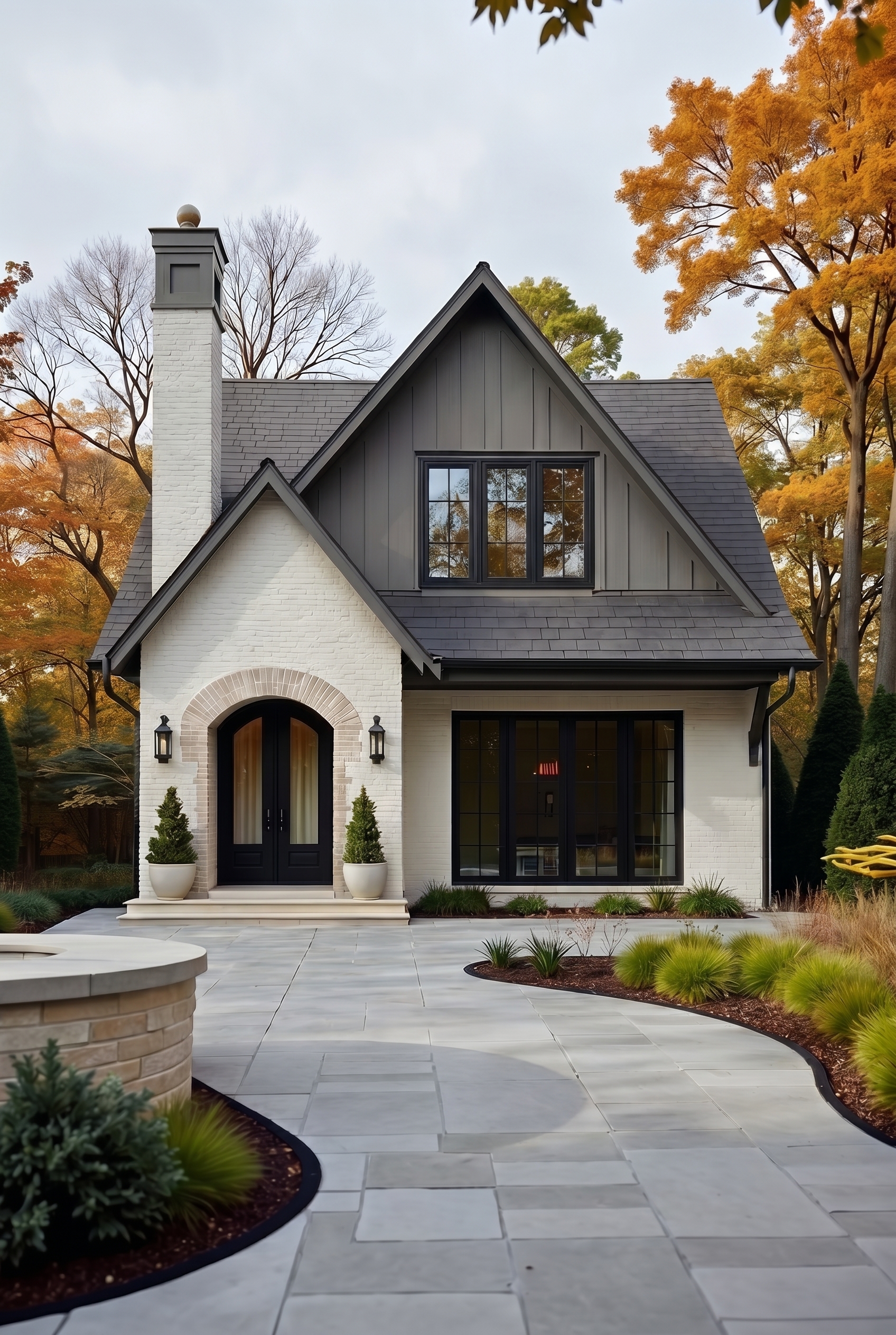 Neutral Small House Color Scheme: Neutral Gable Glory - Overcast
