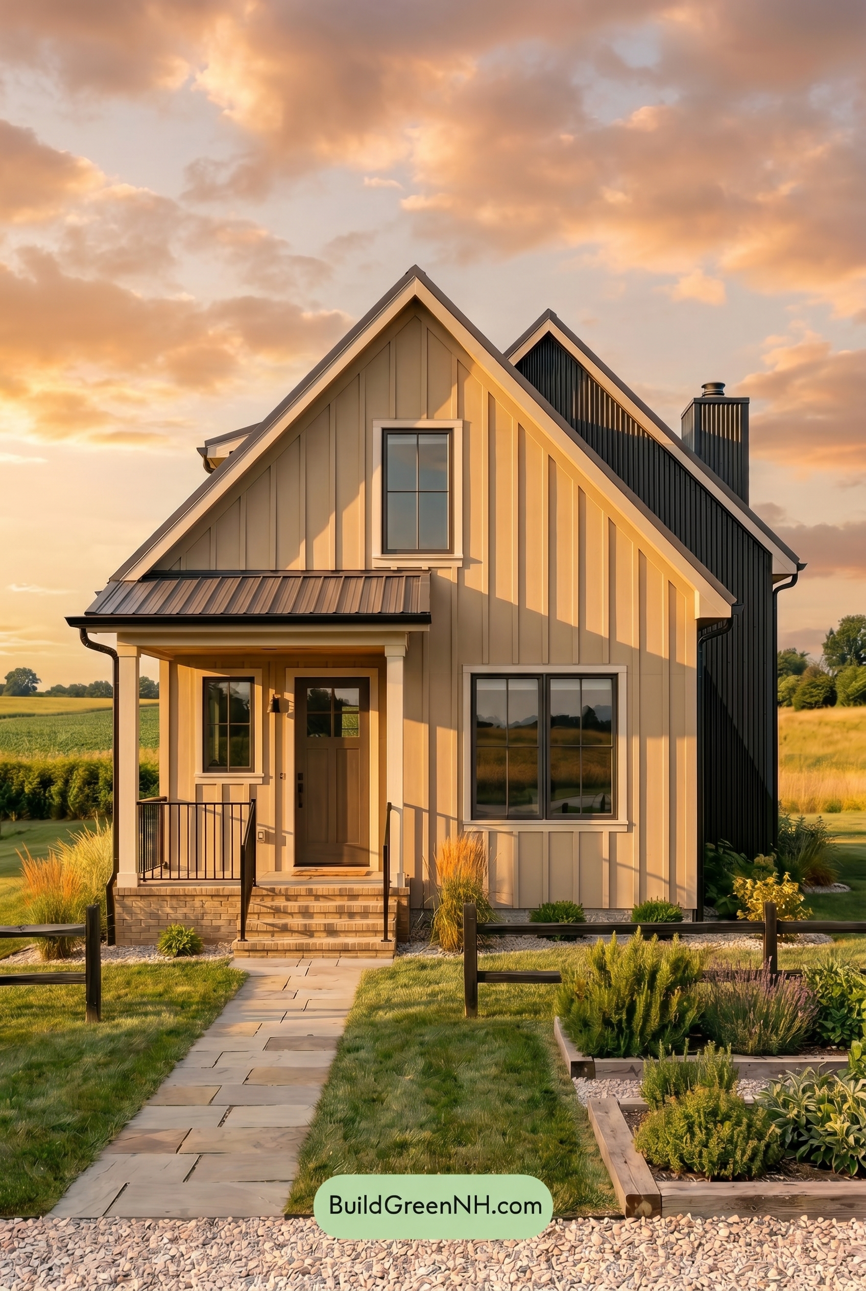 Neutral Small House Color Scheme: Sandstone Slate Poise - Golden Hour