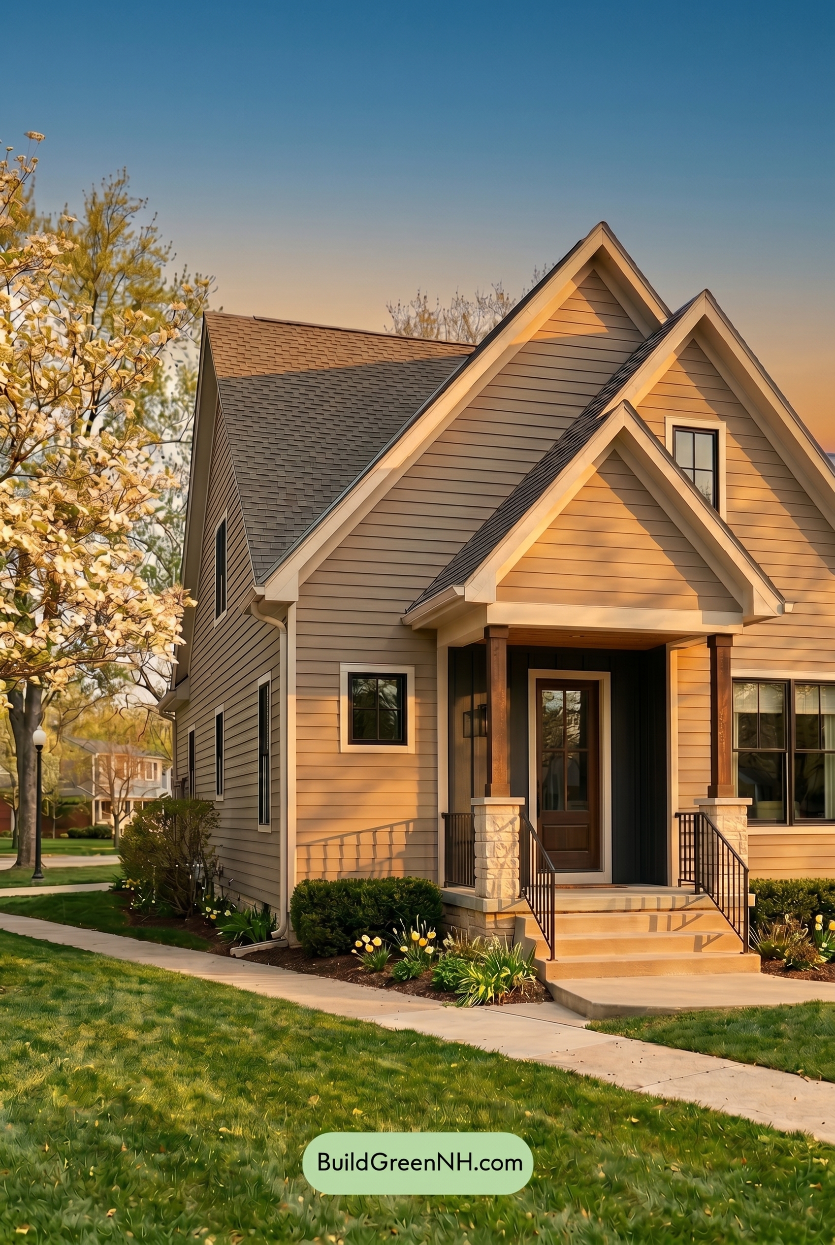 Neutral Small House Color Scheme: Taupe Charcoal Ease - Golden Hour
