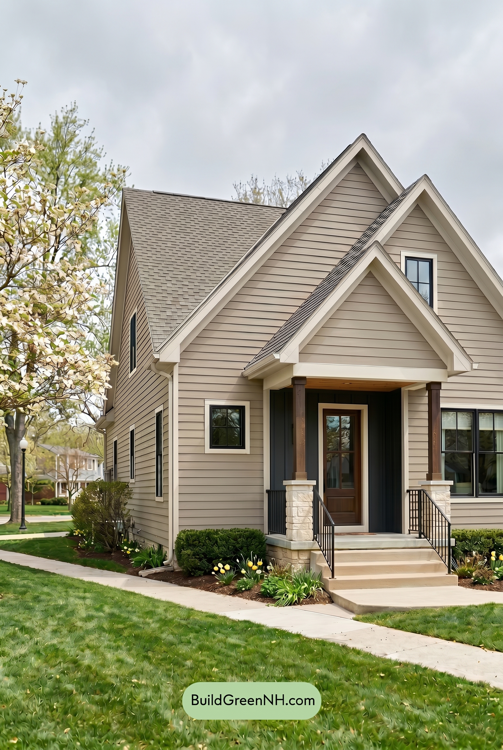 Neutral Small House Color Scheme: Taupe Charcoal Ease - Overcast