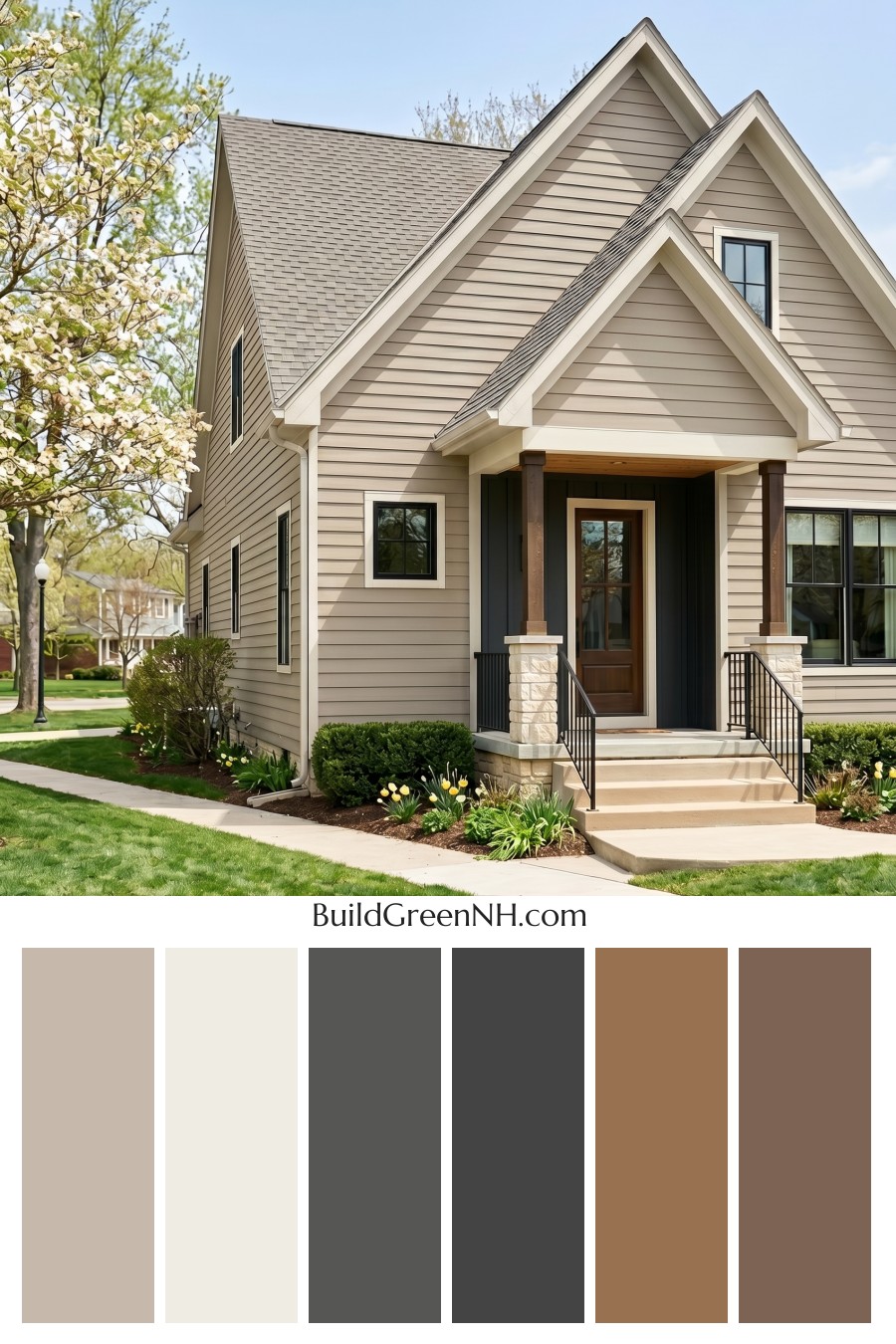 Neutral Small House Color Scheme: Taupe Charcoal Ease