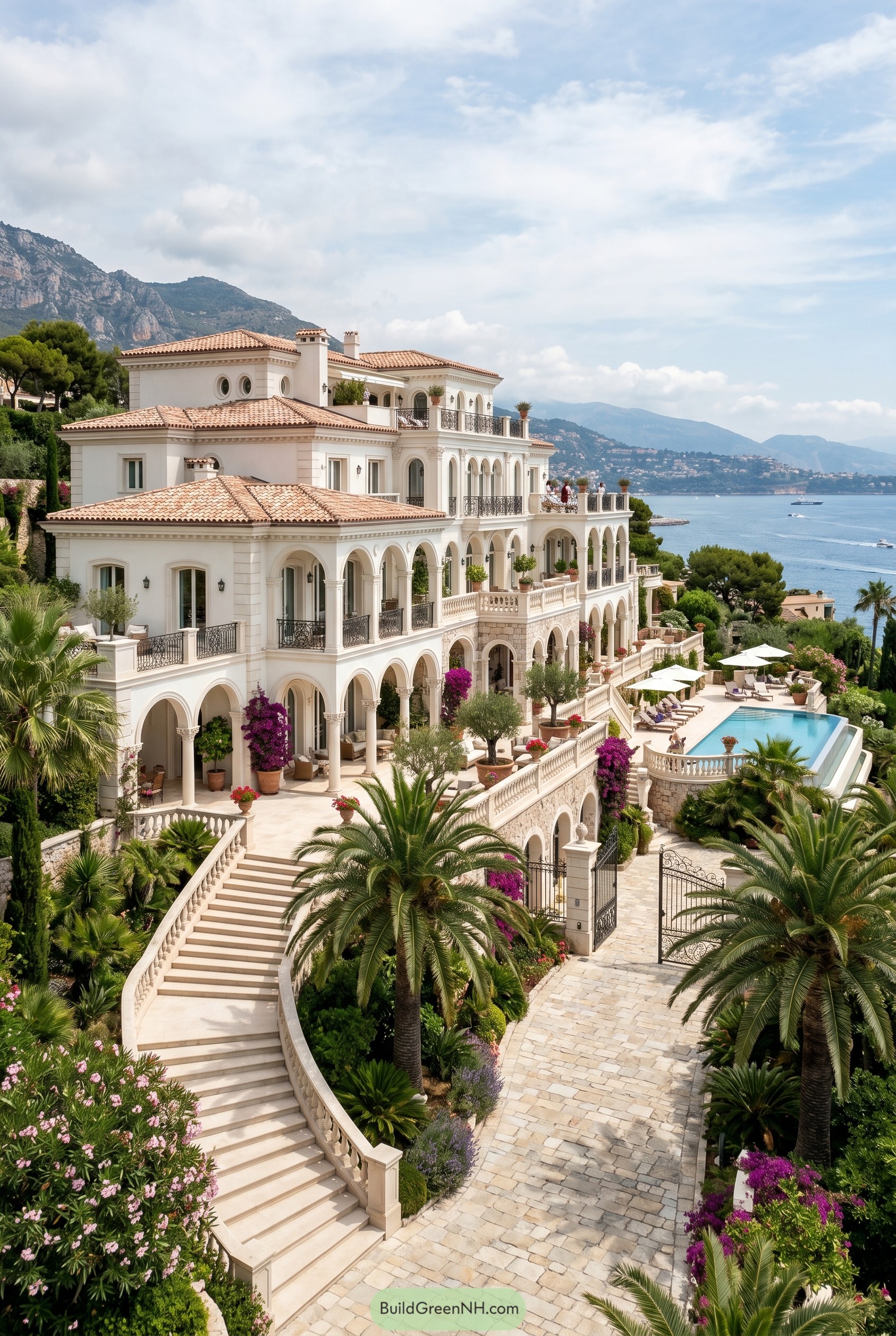 Seaside classic villa with arches and pool
