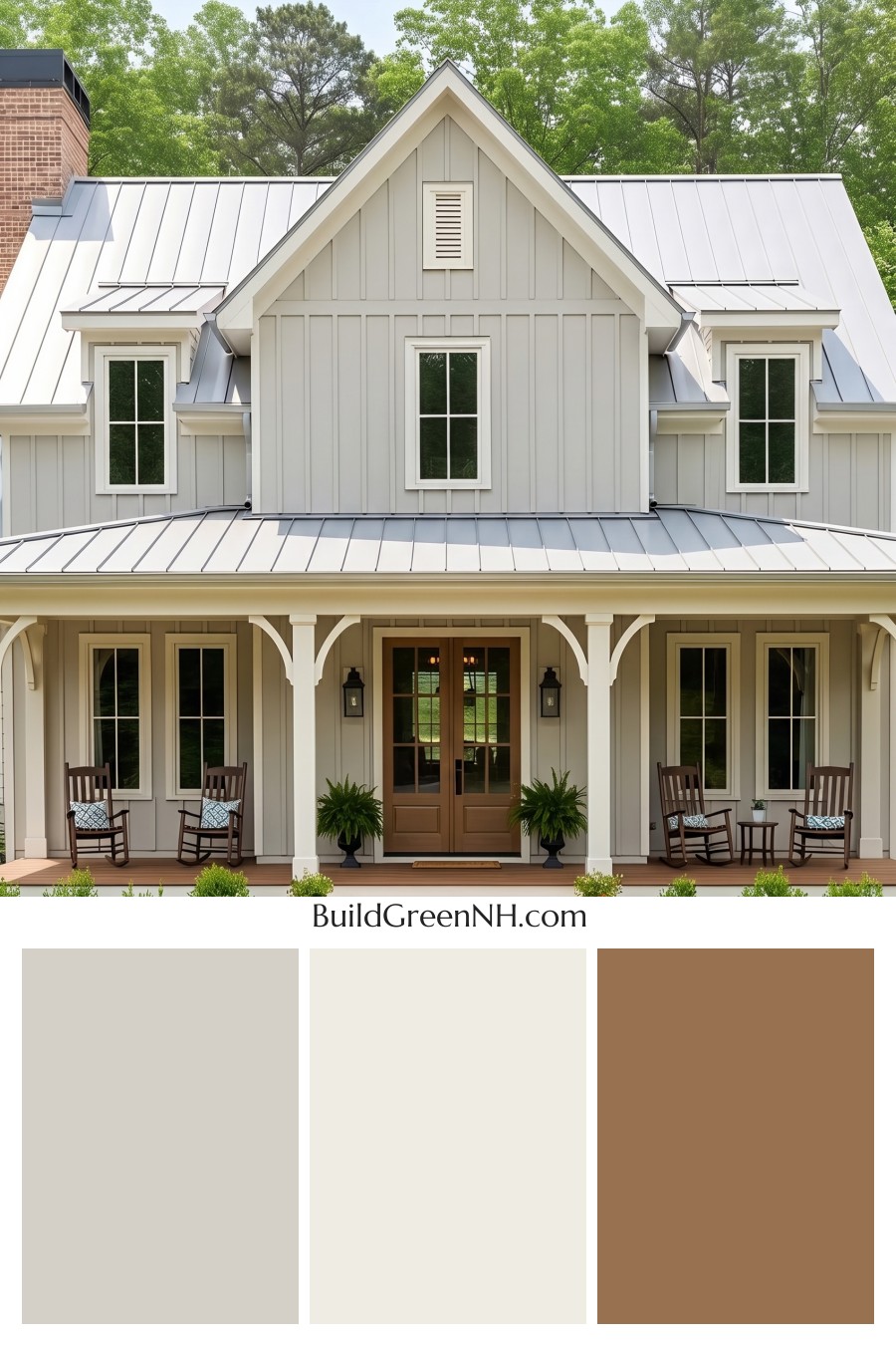 Off White Farmhouse Exterior Color Scheme: Classic Off White Farmhouse