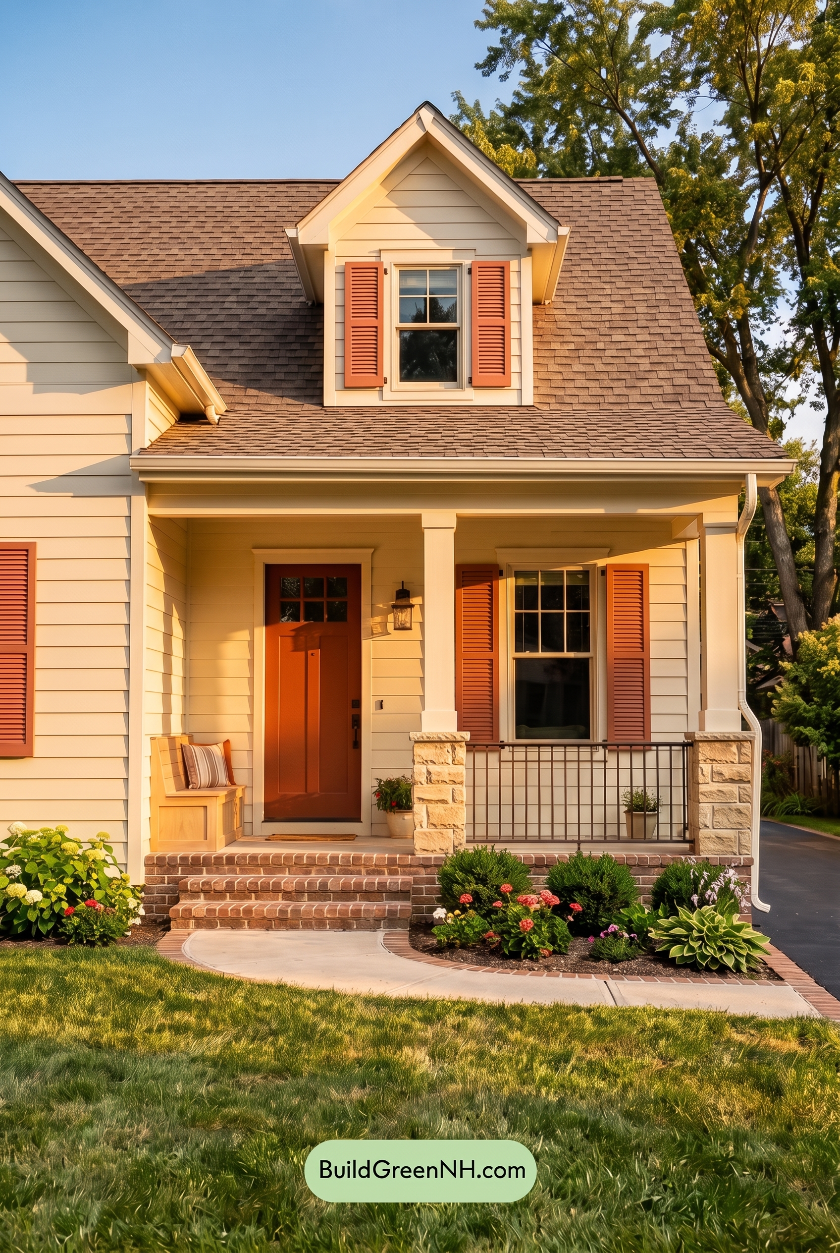 Off White Farmhouse Exterior Color Scheme: Cream Clay Charm - Golden Hour