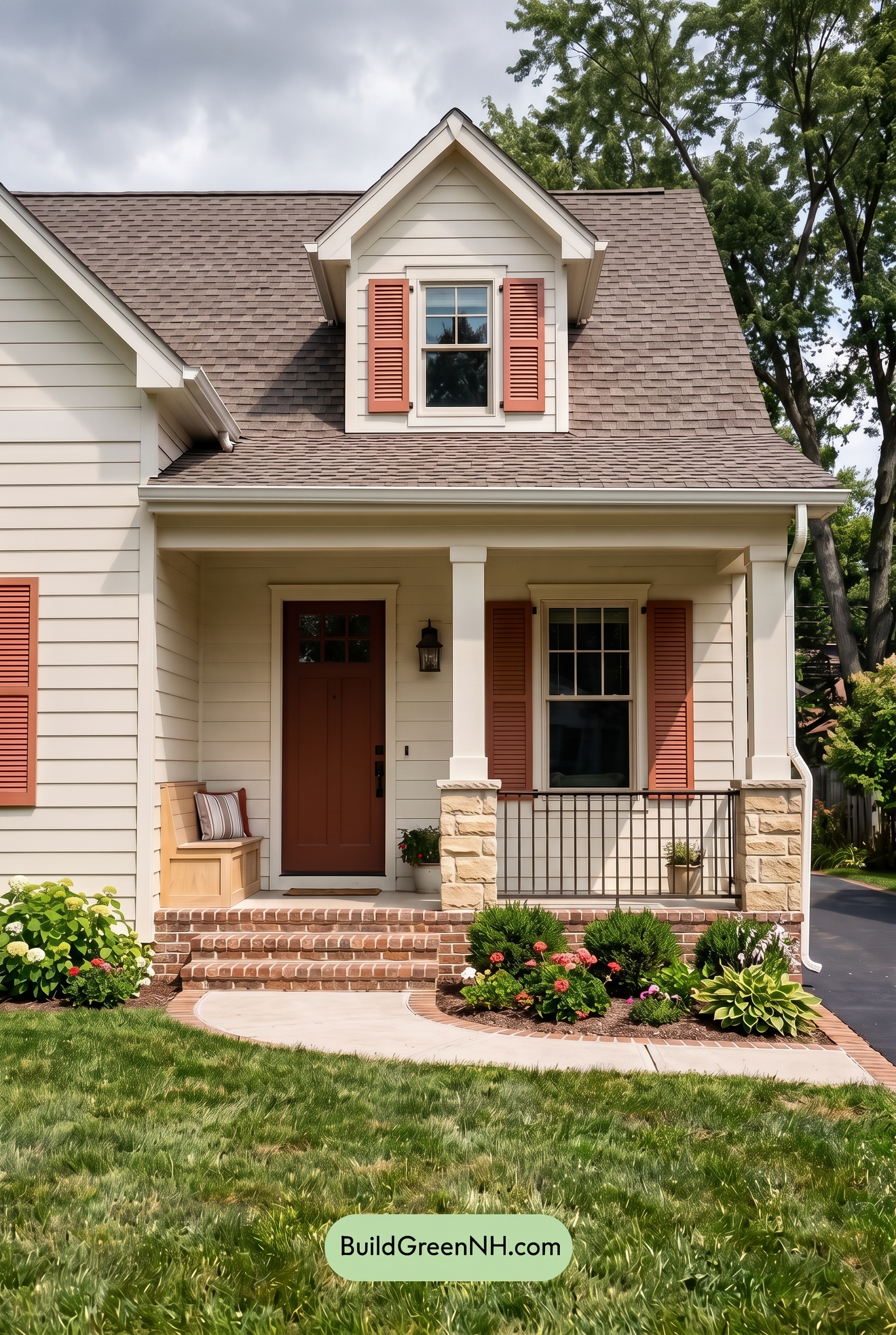 Off White Farmhouse Exterior Color Scheme: Cream Clay Charm - Overcast