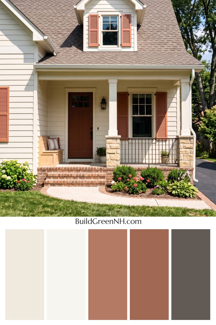 Off White Farmhouse Exterior Color Scheme: Cream Clay Charm