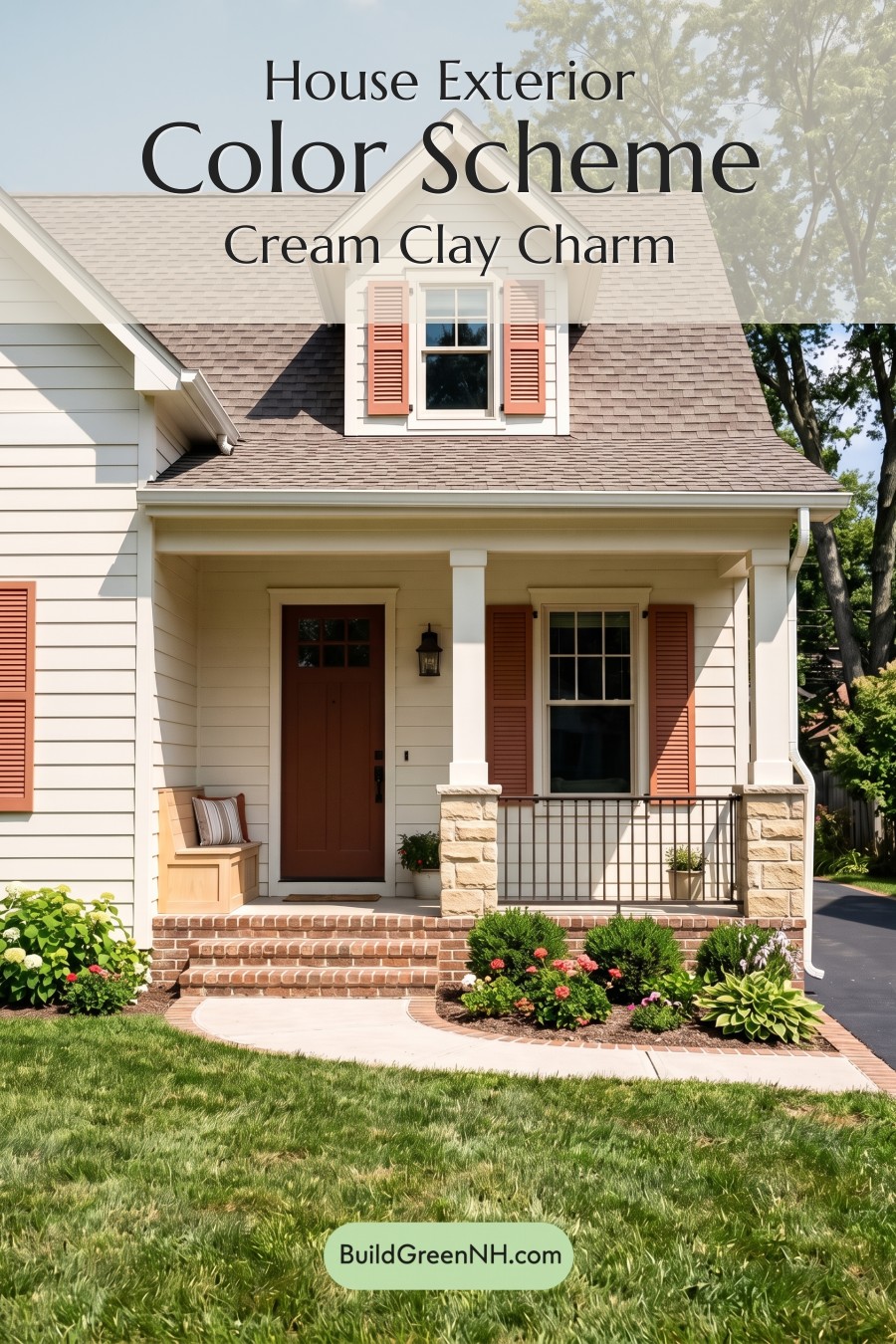 Off White Farmhouse Exterior Color Scheme: Cream Clay Charm