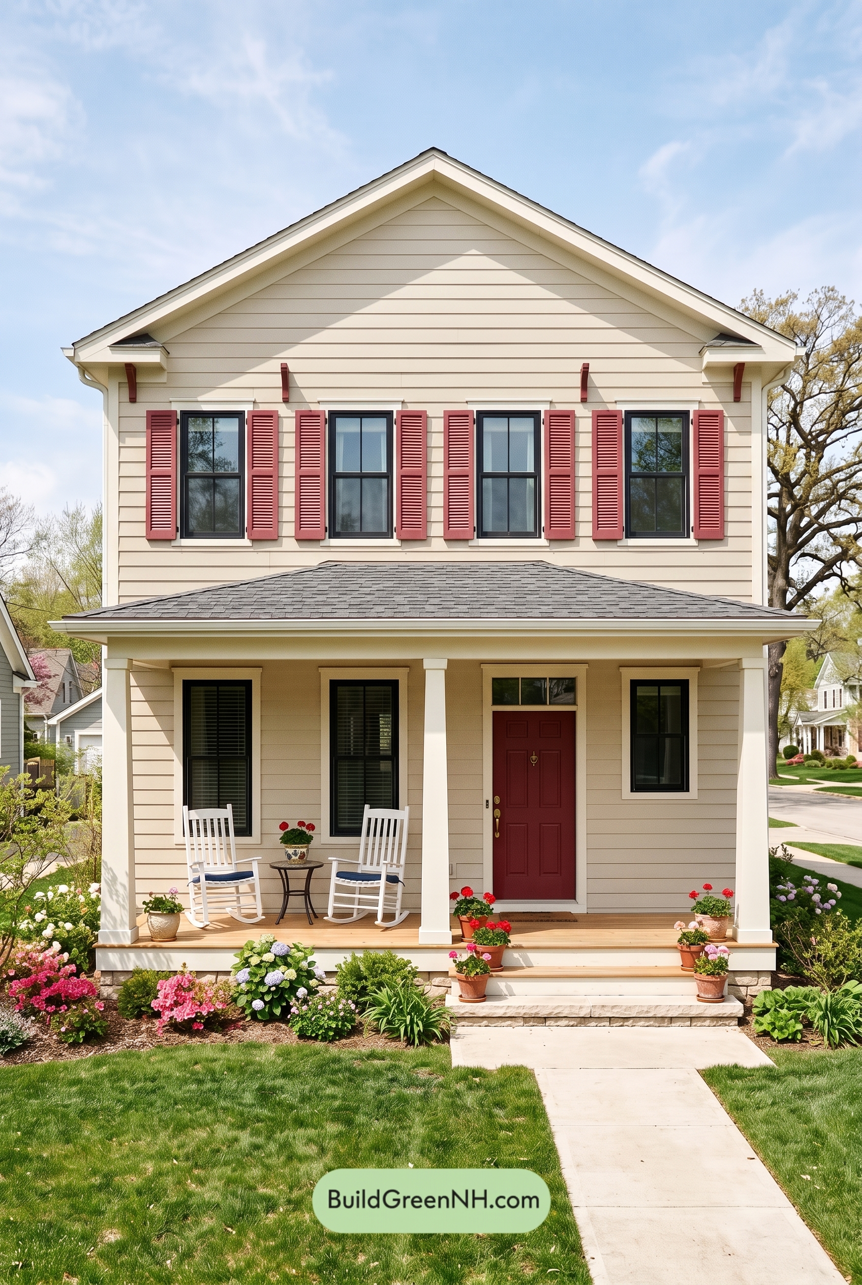 Off White Farmhouse Exterior Color Scheme: Creamy White Cardinal