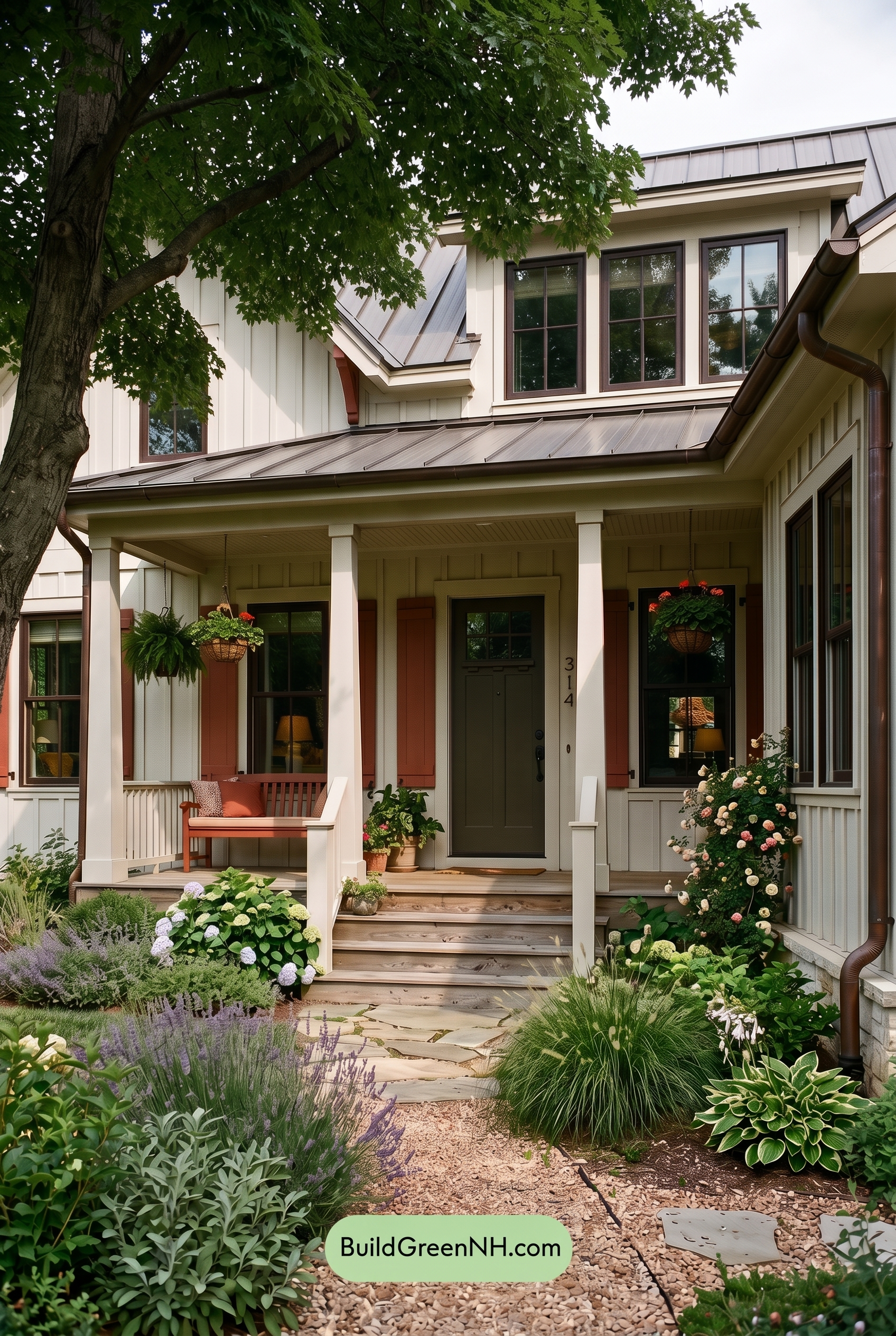Off White Farmhouse Exterior Color Scheme: Oyster Rust Retreat - Shade