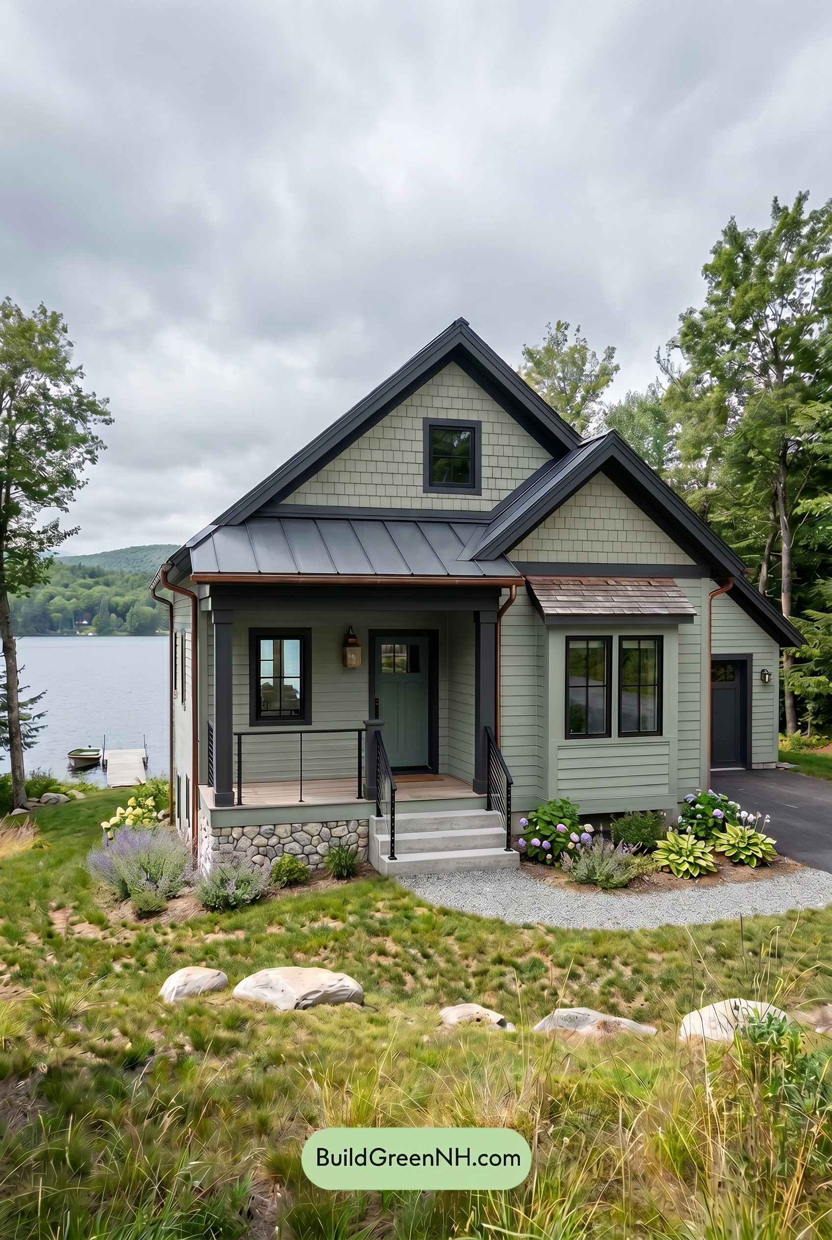 Single Story, 0 Beds, 0 Baths, 0 sq. ft., Sage Green Based Craftsman House Exterior Color Scheme: Dusty Green, Charcoal, Copper Brown - Overcast