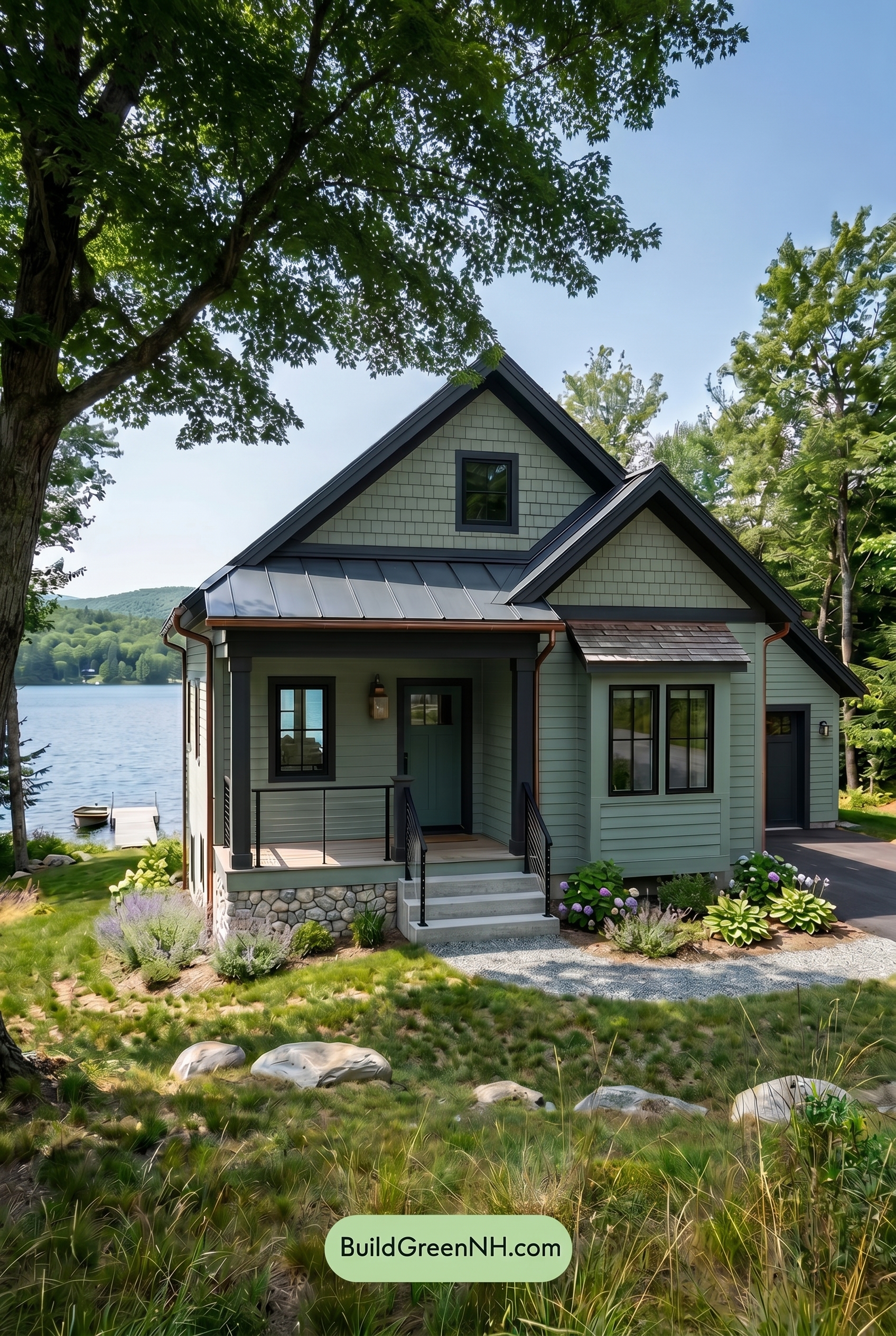Single Story, 0 Beds, 0 Baths, 0 sq. ft., Sage Green Based Craftsman House Exterior Color Scheme: Dusty Green, Charcoal, Copper Brown - Shade