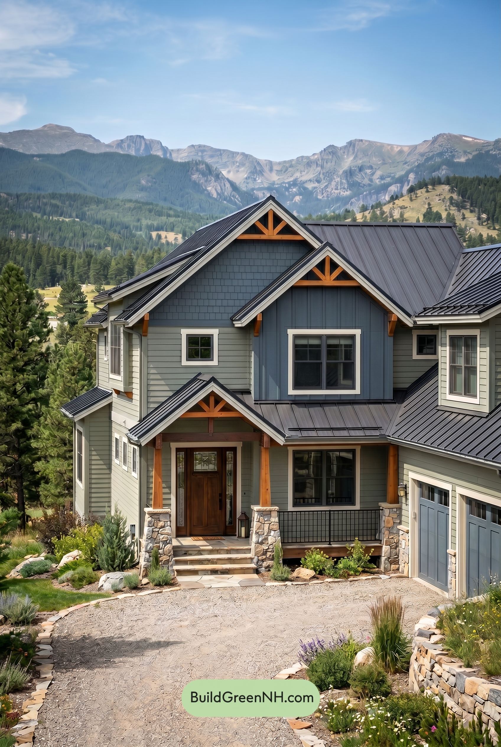Single Story, 0 Beds, 0 Baths, 0 sq. ft., Sage Green Based Craftsman House Exterior Color Scheme: Highland Hearthline
