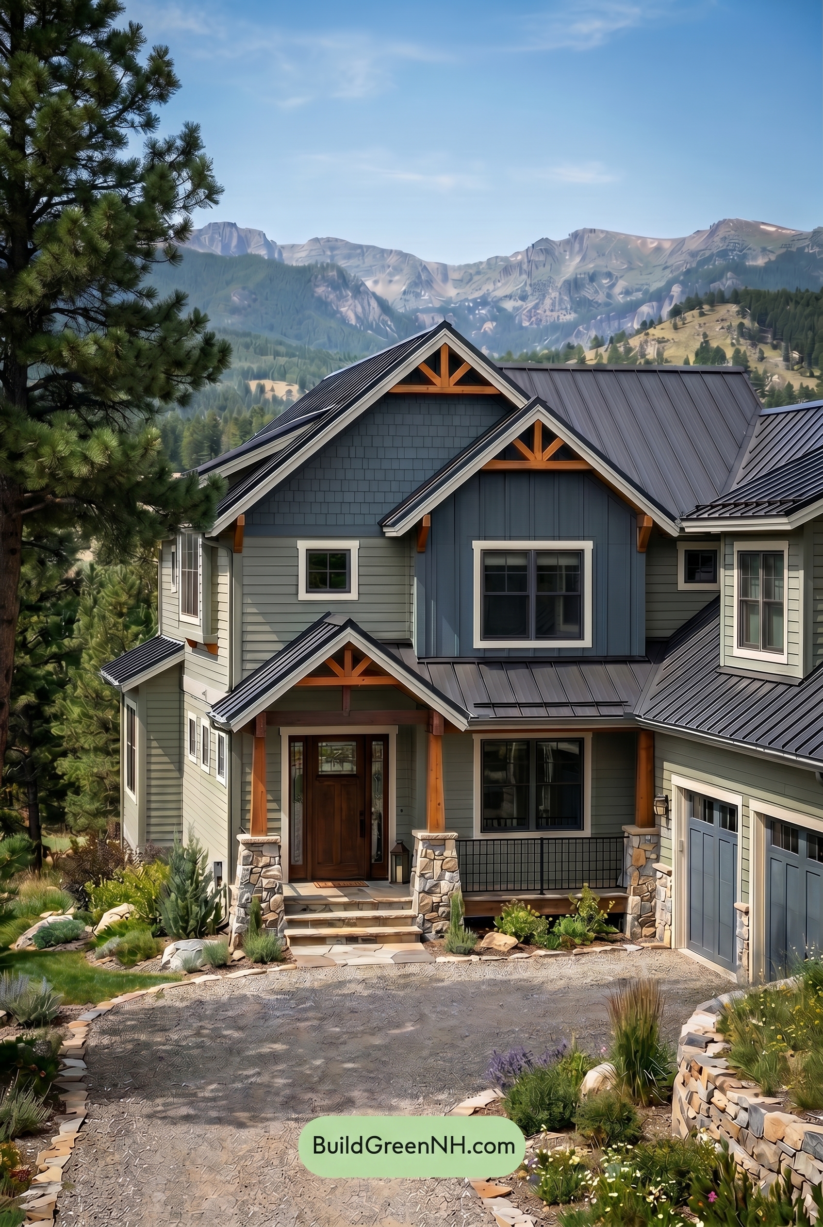 Single Story, 0 Beds, 0 Baths, 0 sq. ft., Sage Green Based Craftsman House Exterior Color Scheme: Highland Hearthline - Shade