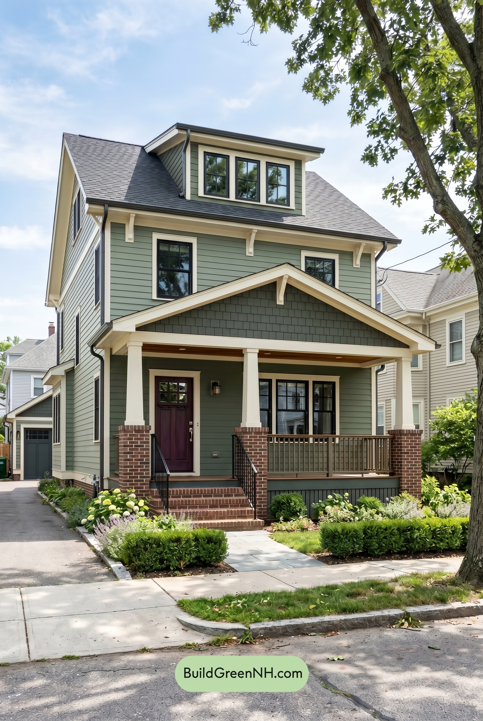 Single Story, 0 Beds, 0 Baths, 0 sq. ft., Sage Green Based Craftsman House Exterior Color Scheme: Main Street Softness