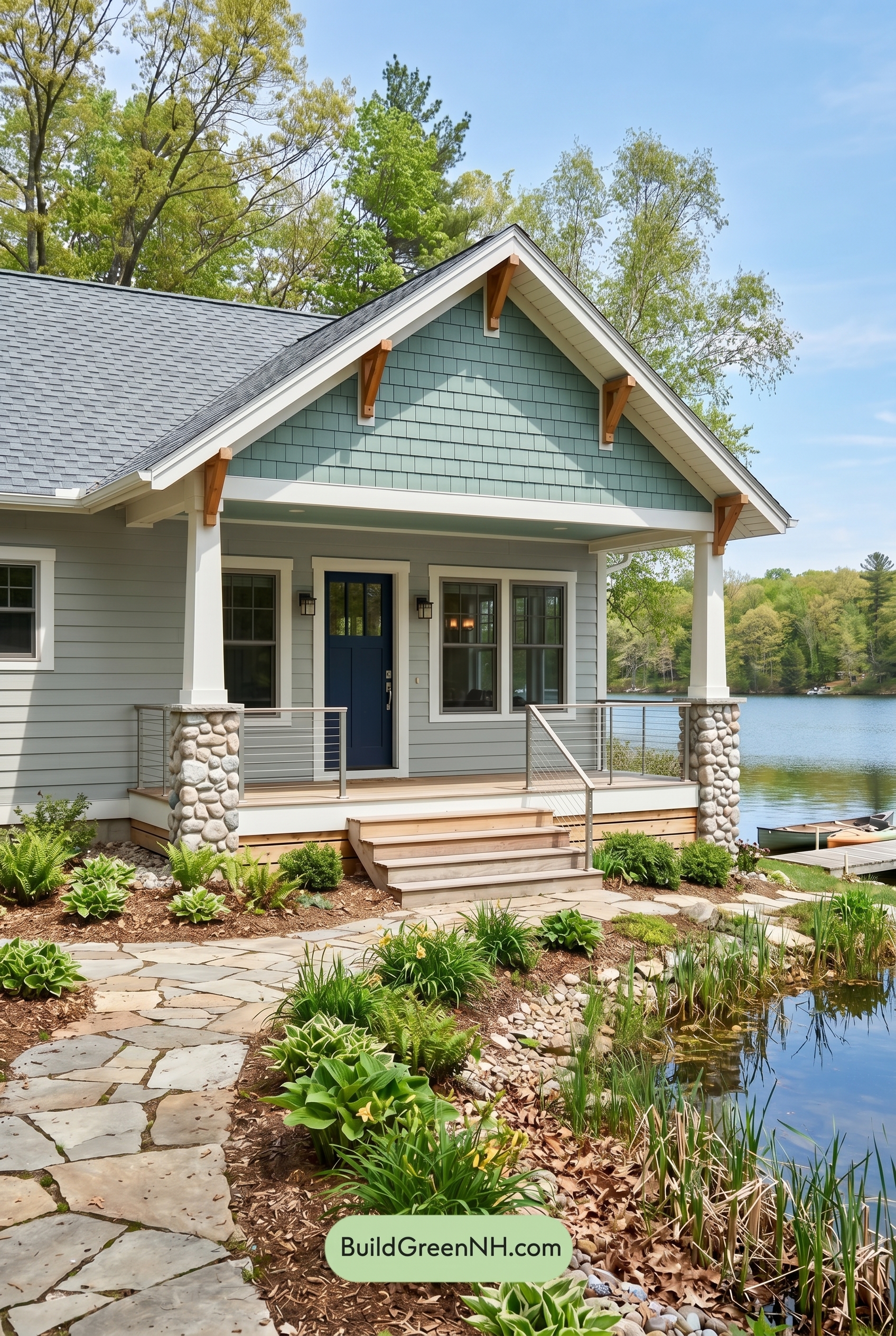 Single Story, 0 Beds, 0 Baths, 0 sq. ft., Sage Green Based Craftsman House Exterior Color Scheme: Shoreline Calm
