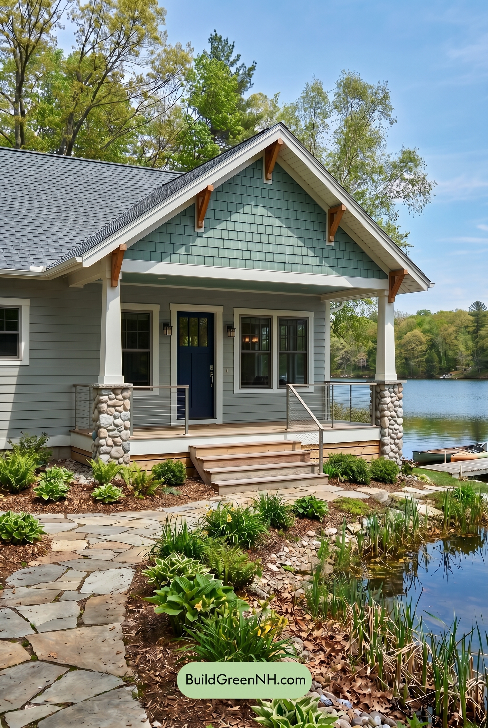 Single Story, 0 Beds, 0 Baths, 0 sq. ft., Sage Green Based Craftsman House Exterior Color Scheme: Shoreline Calm - Shade
