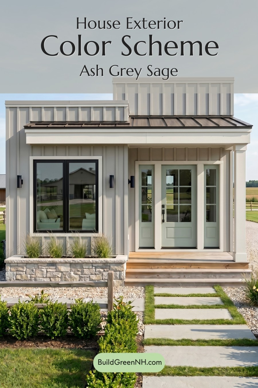 Small Modern Light Grey Exterior Color Scheme: Ash Grey Sage