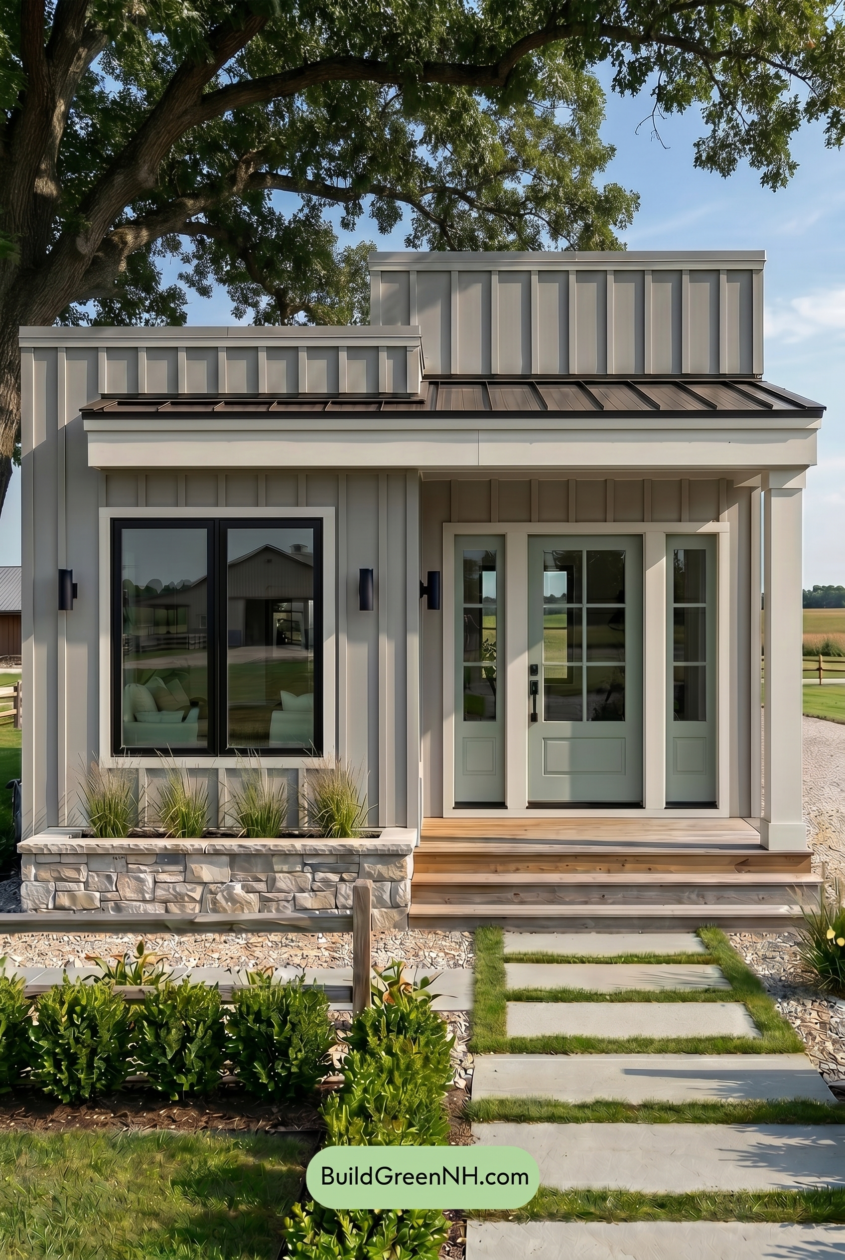 Small Modern Light Grey Exterior Color Scheme: Ash Grey Sage - Shade