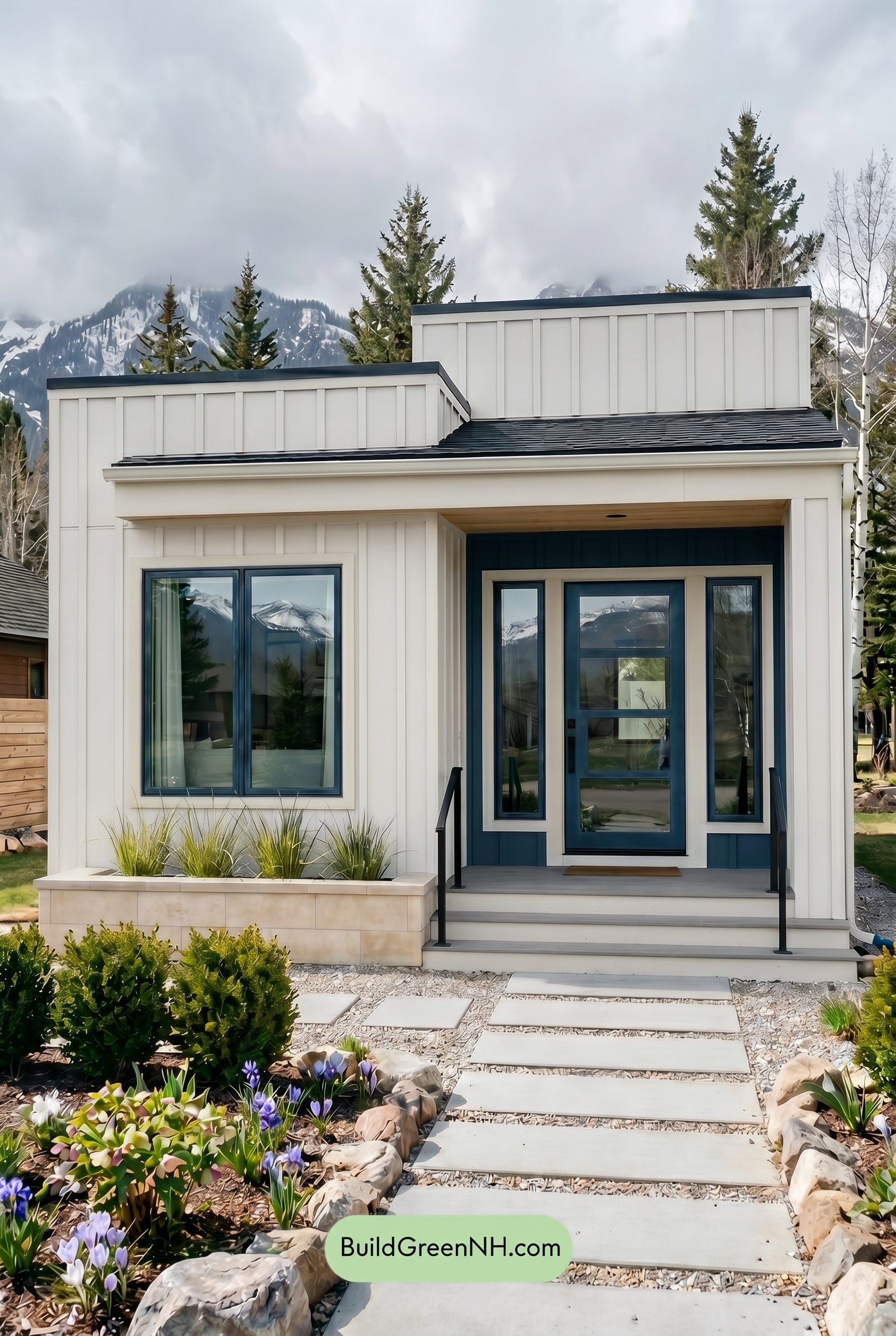 Small Modern Light Grey Exterior Color Scheme: Pale Grey Ridge - Overcast