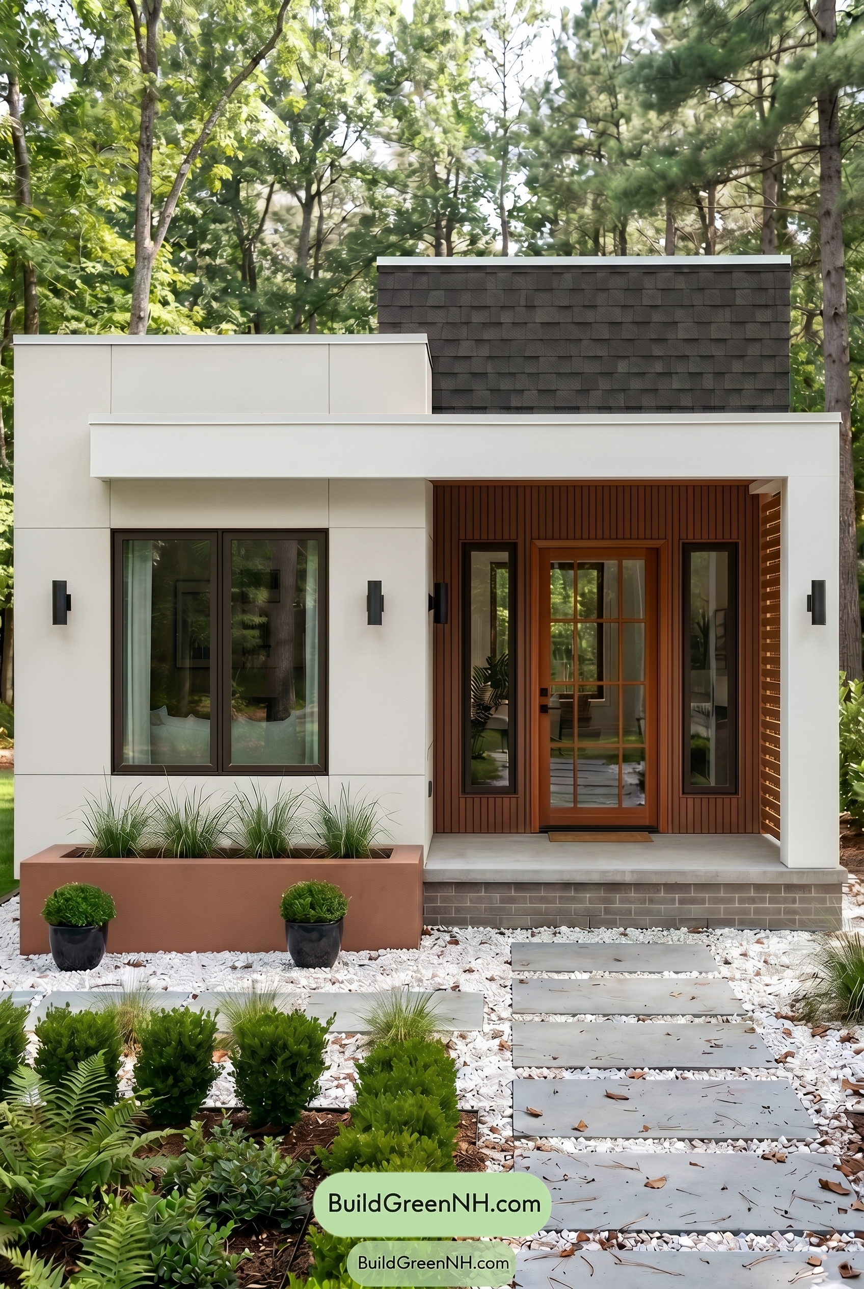 Small Modern Light Grey Exterior Color Scheme: Quiet Grey Warmth - Overcast