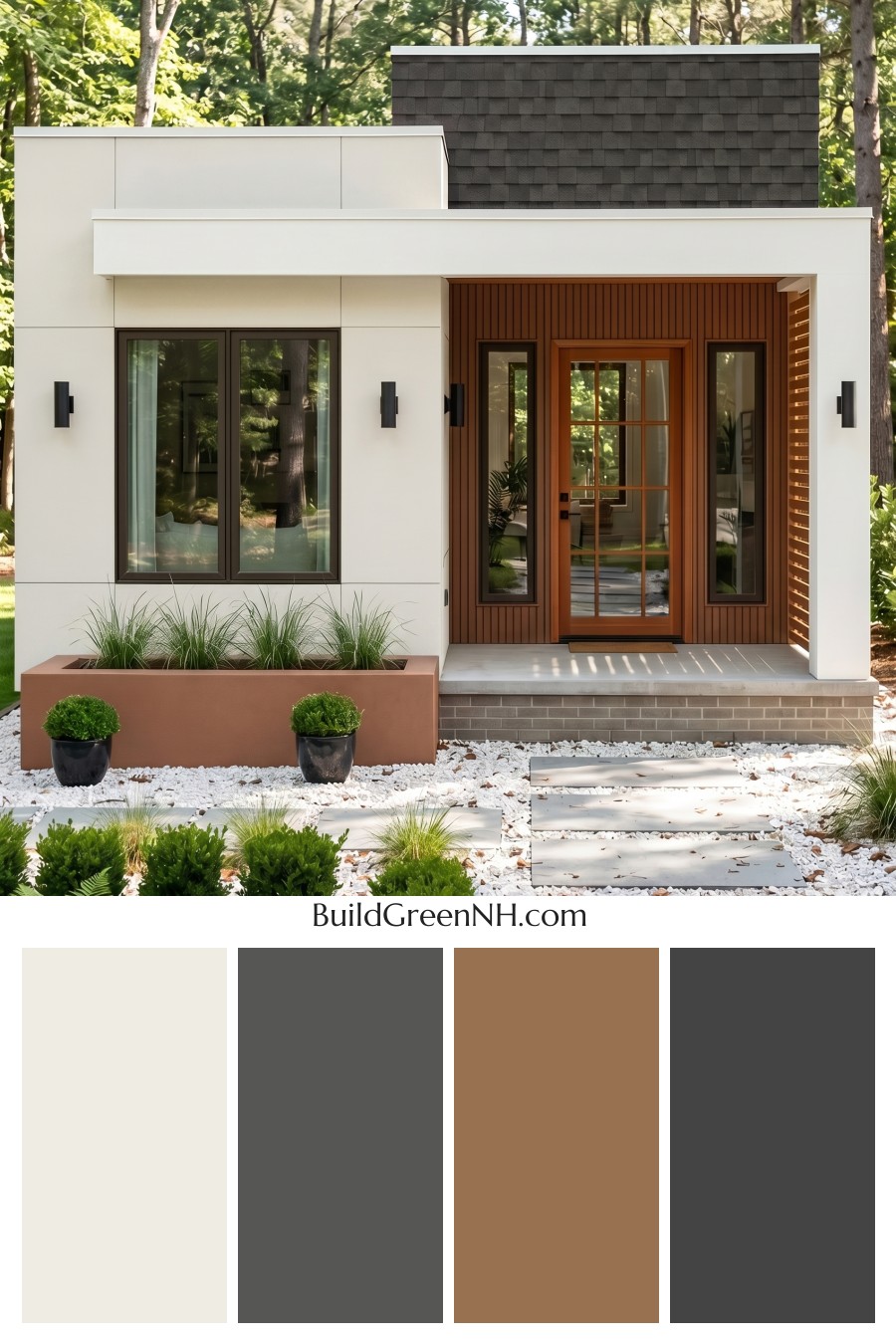 Small Modern Light Grey Exterior Color Scheme: Quiet Grey Warmth