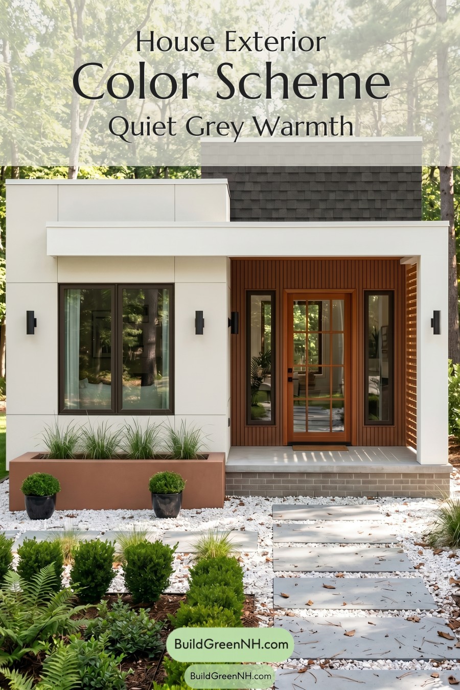 Small Modern Light Grey Exterior Color Scheme: Quiet Grey Warmth