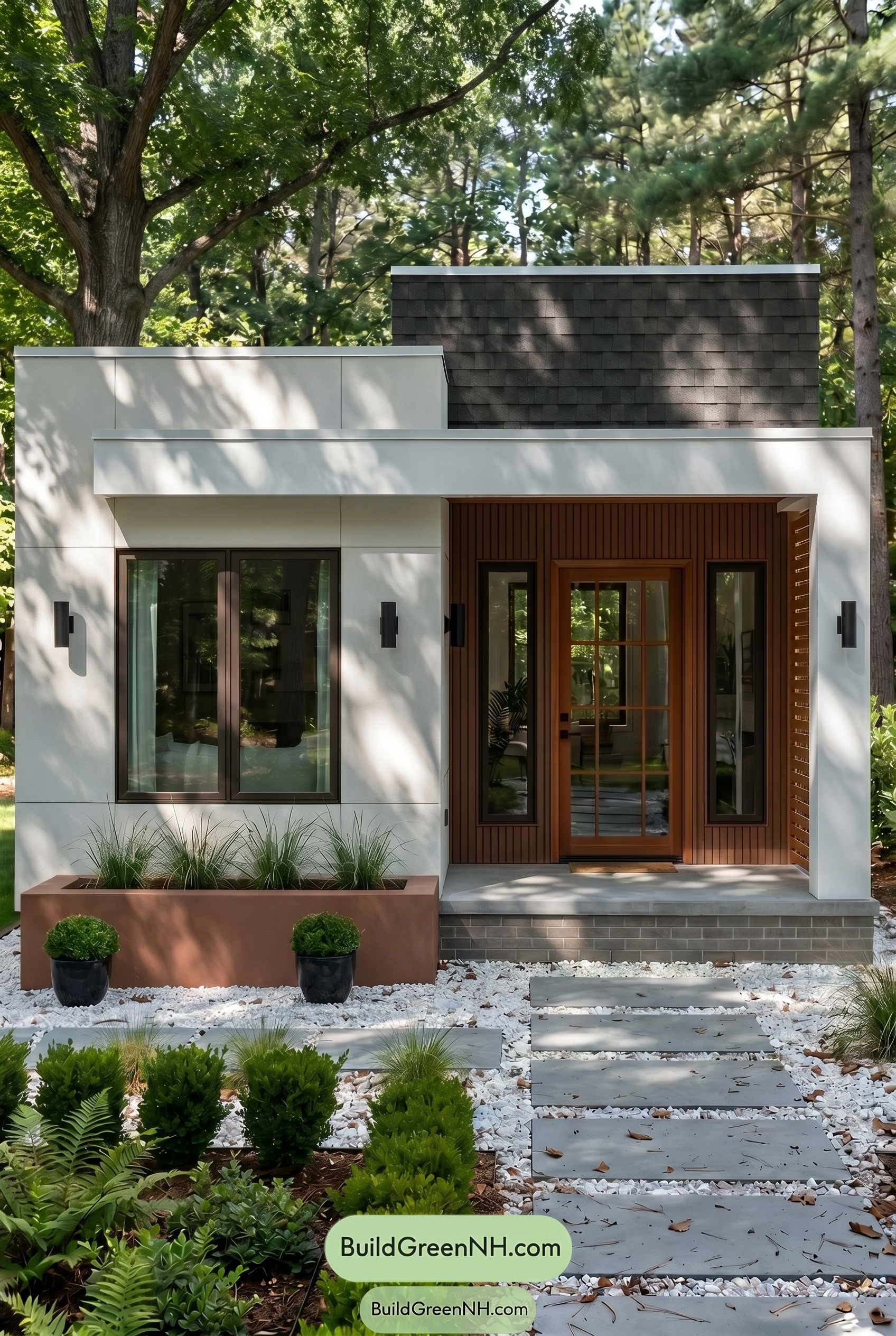 Small Modern Light Grey Exterior Color Scheme: Quiet Grey Warmth - Shade