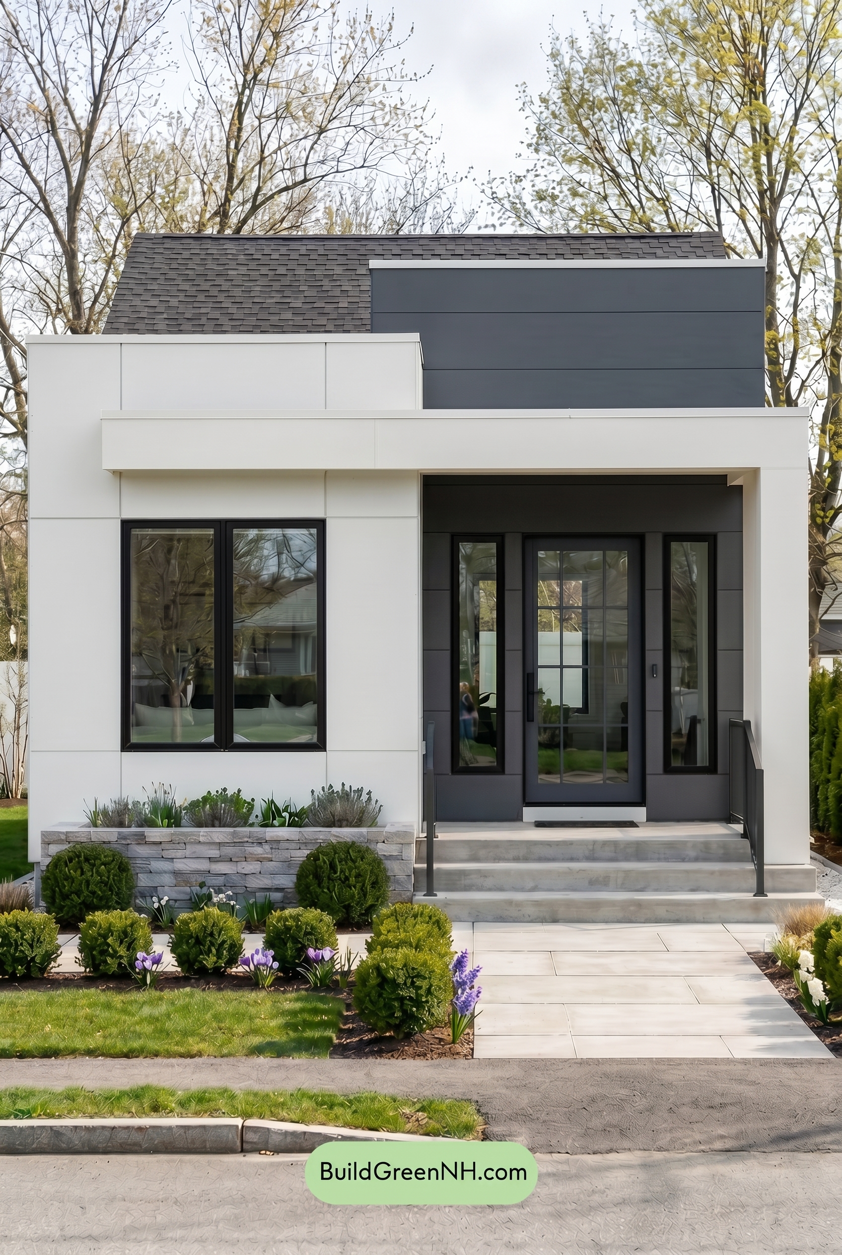 Small Modern Light Grey Exterior Color Scheme: Quiet Pale Contrast - Overcast