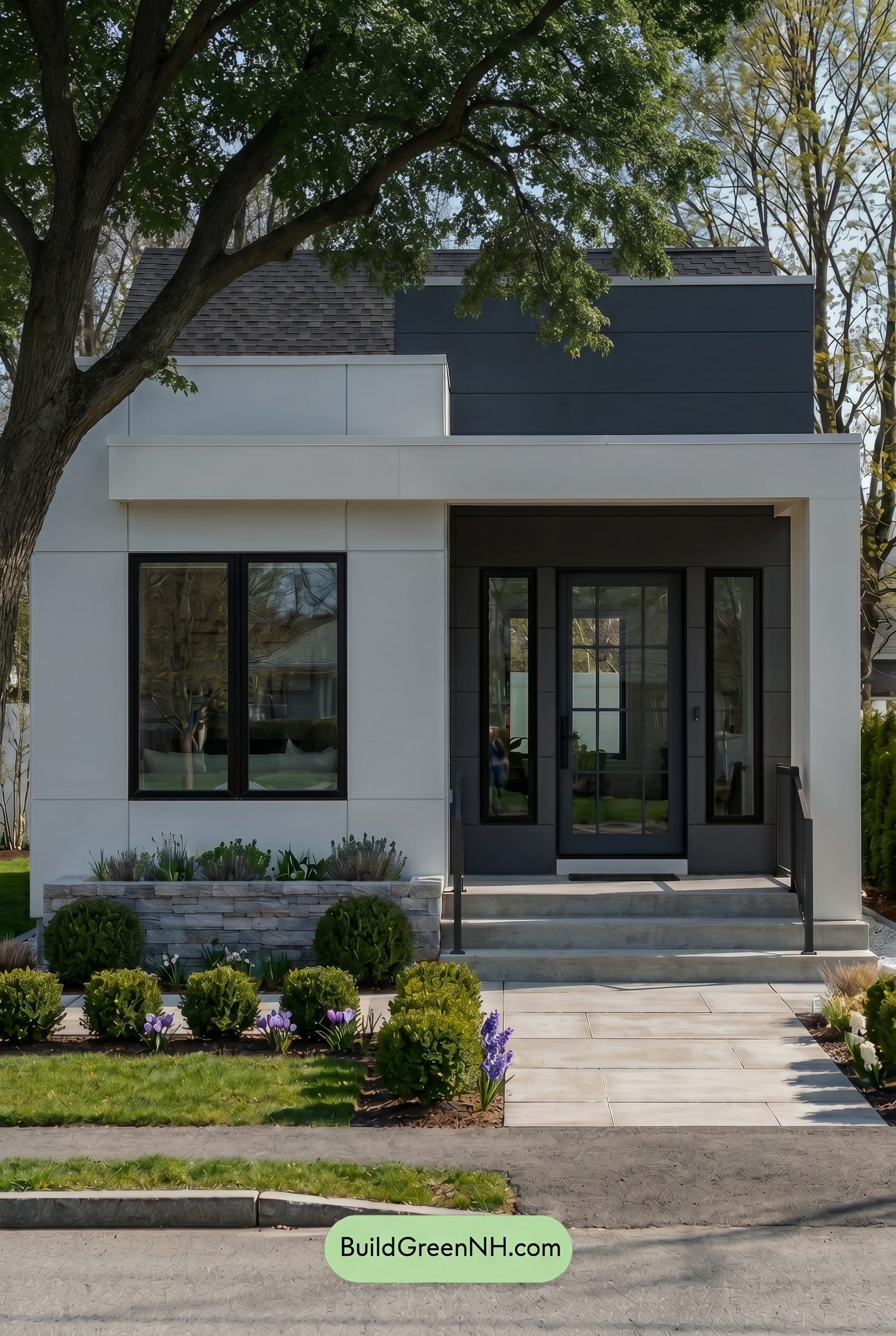 Small Modern Light Grey Exterior Color Scheme: Quiet Pale Contrast - Shade