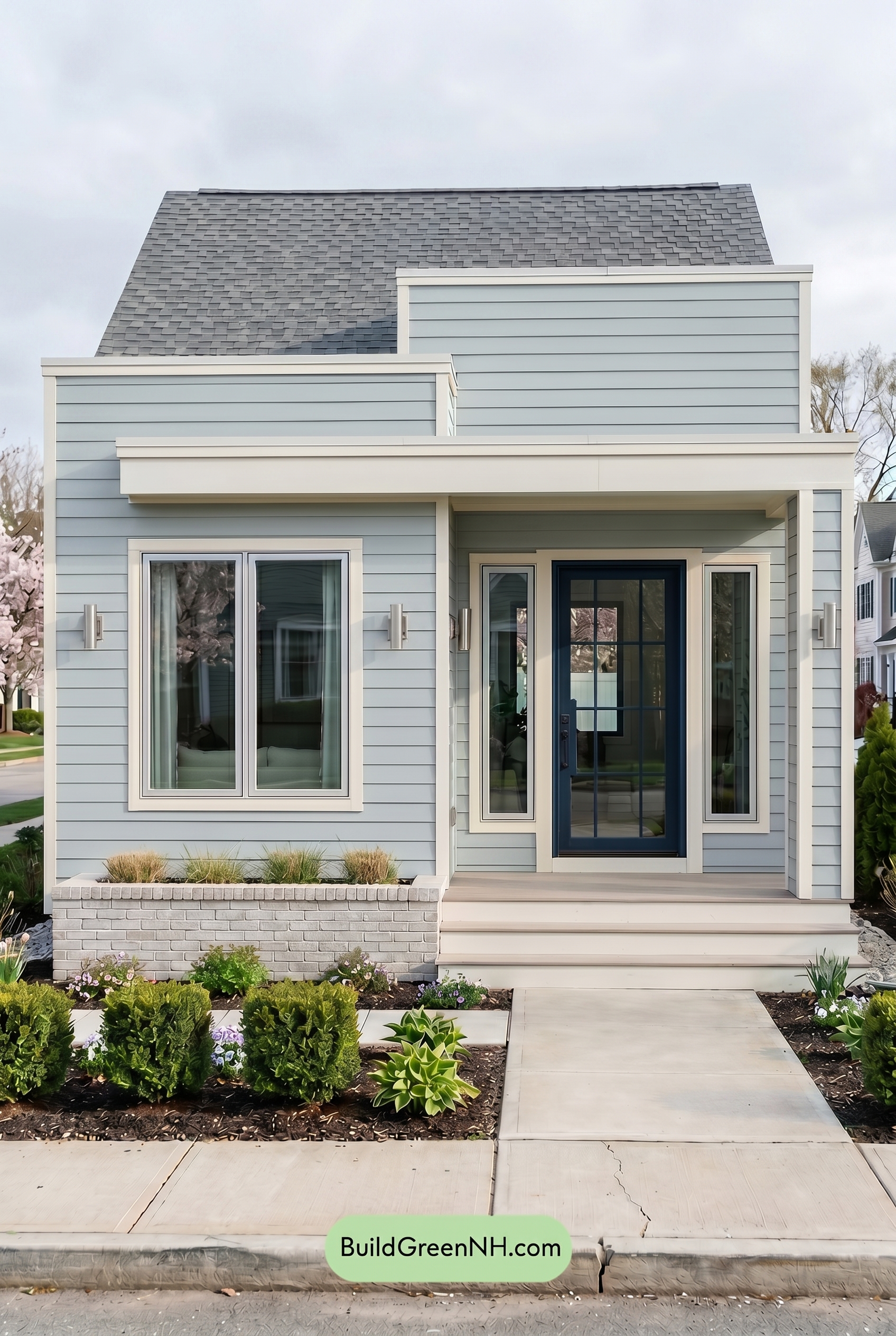 Small Modern Light Grey Exterior Color Scheme: Silver Grey Navy - Overcast
