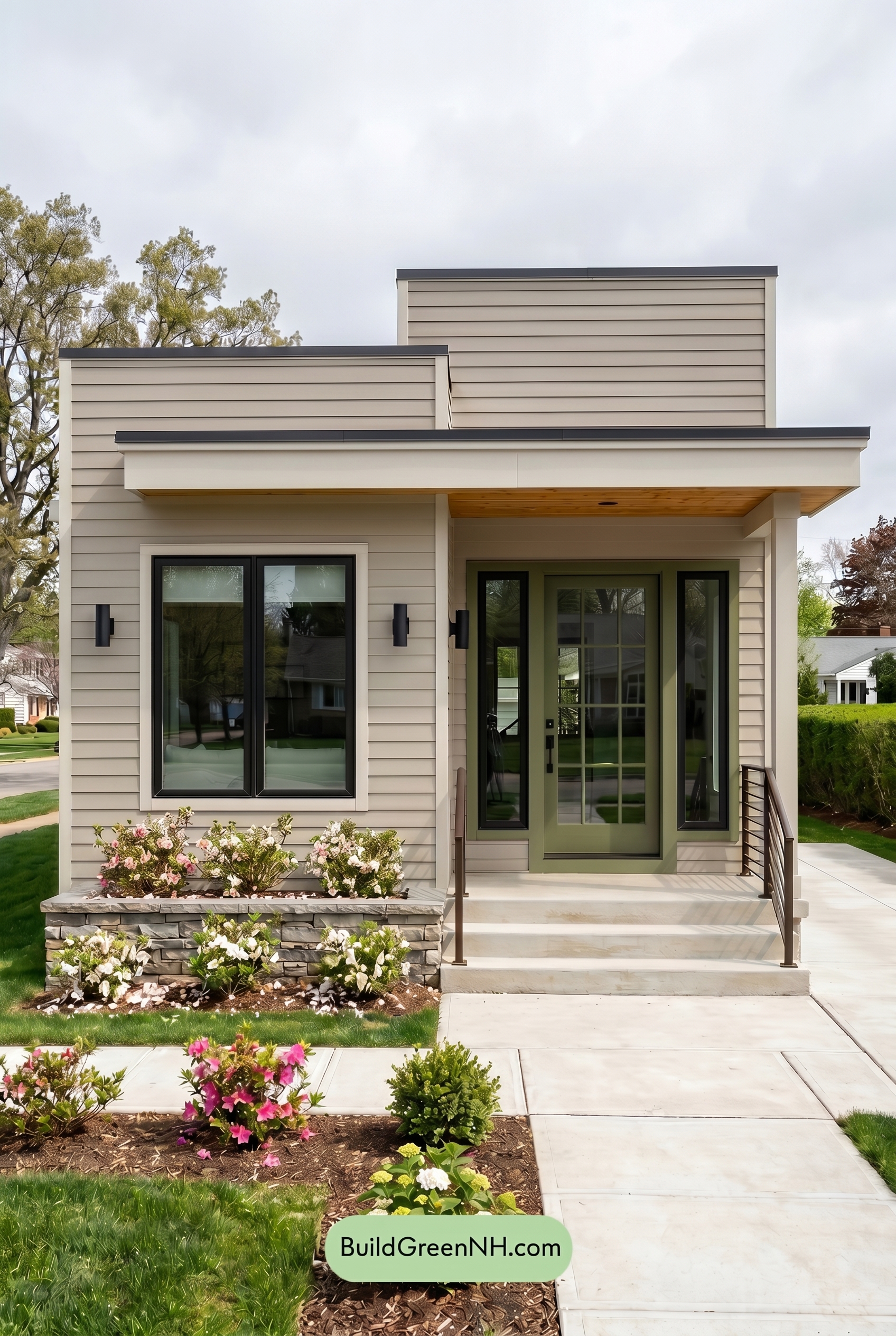 Small Modern Light Grey Exterior Color Scheme: Soft Grey Welcome - Overcast