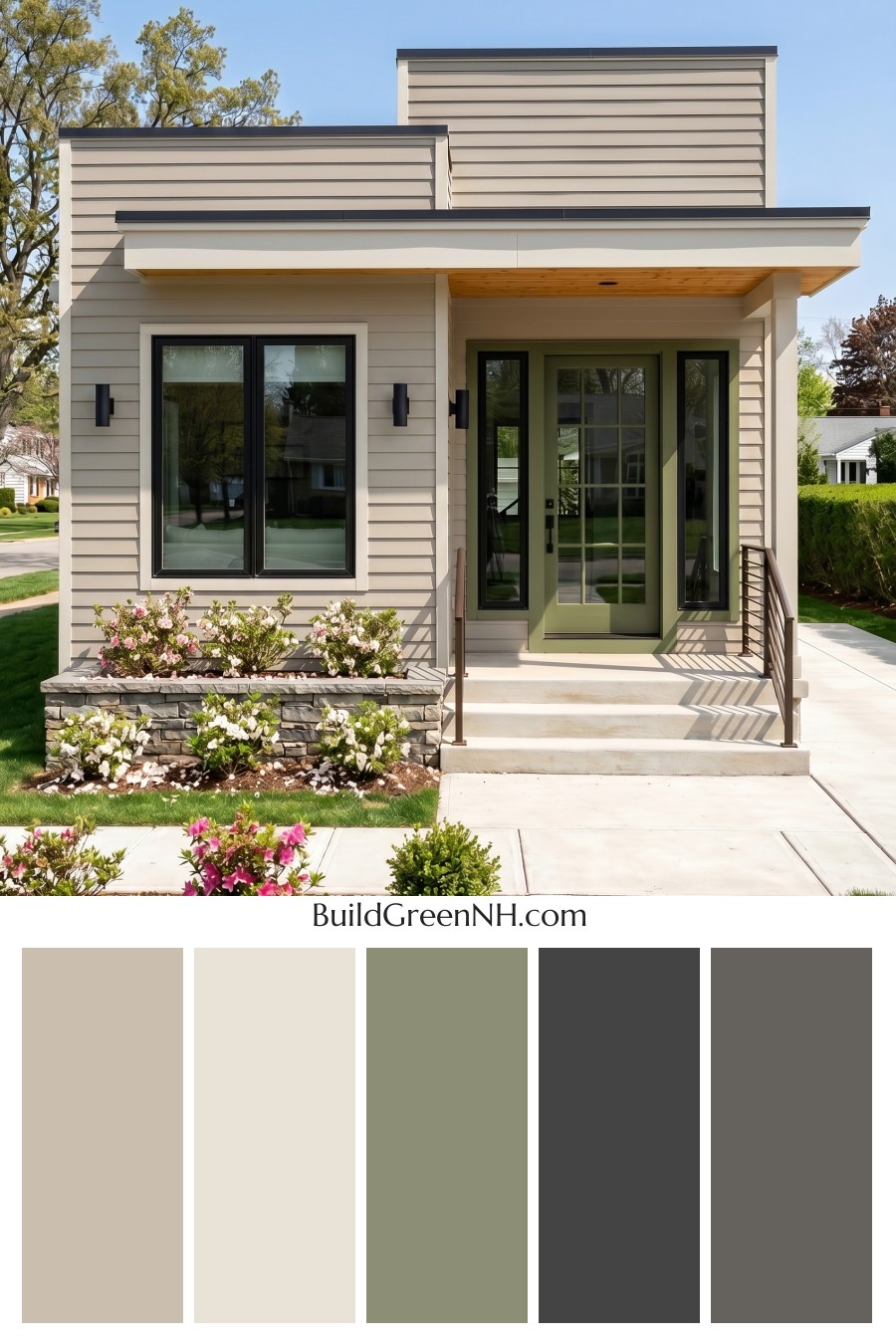 Small Modern Light Grey Exterior Color Scheme: Soft Grey Welcome