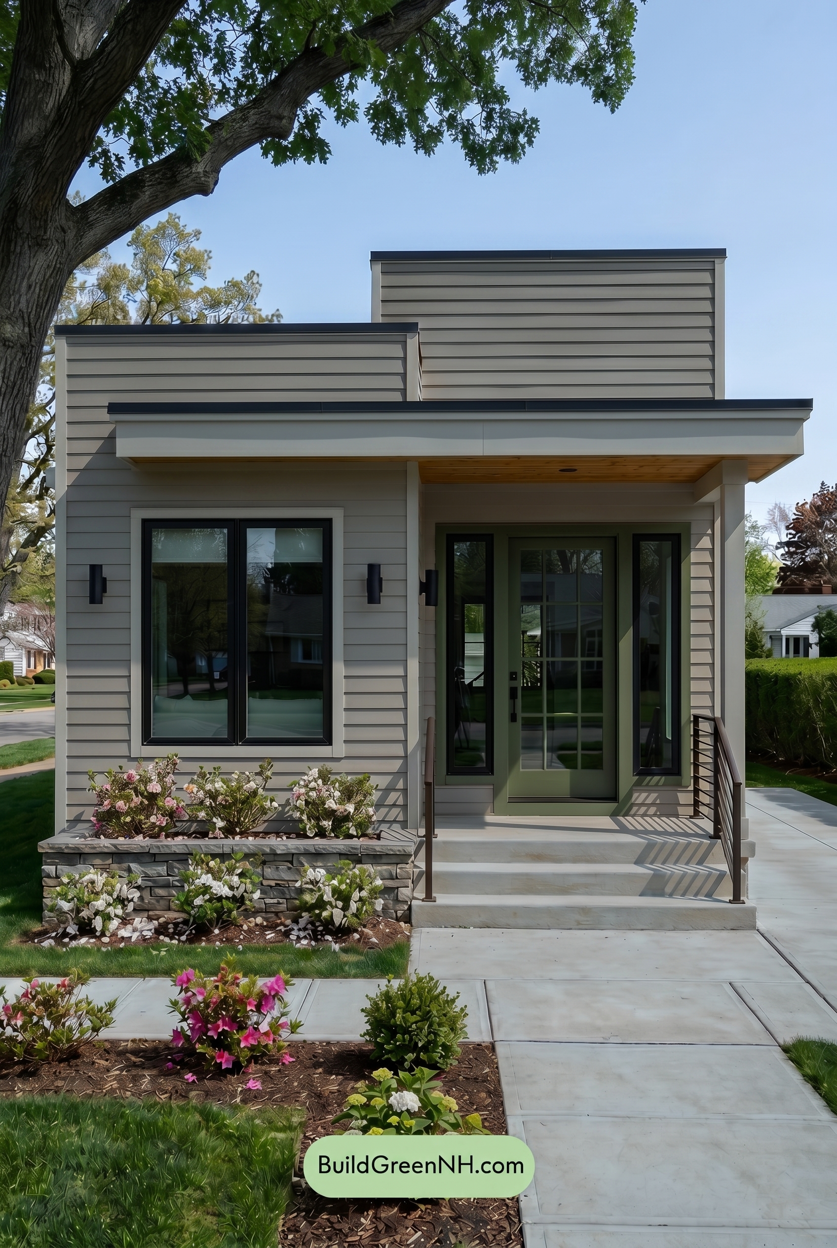 Small Modern Light Grey Exterior Color Scheme: Soft Grey Welcome - Shade
