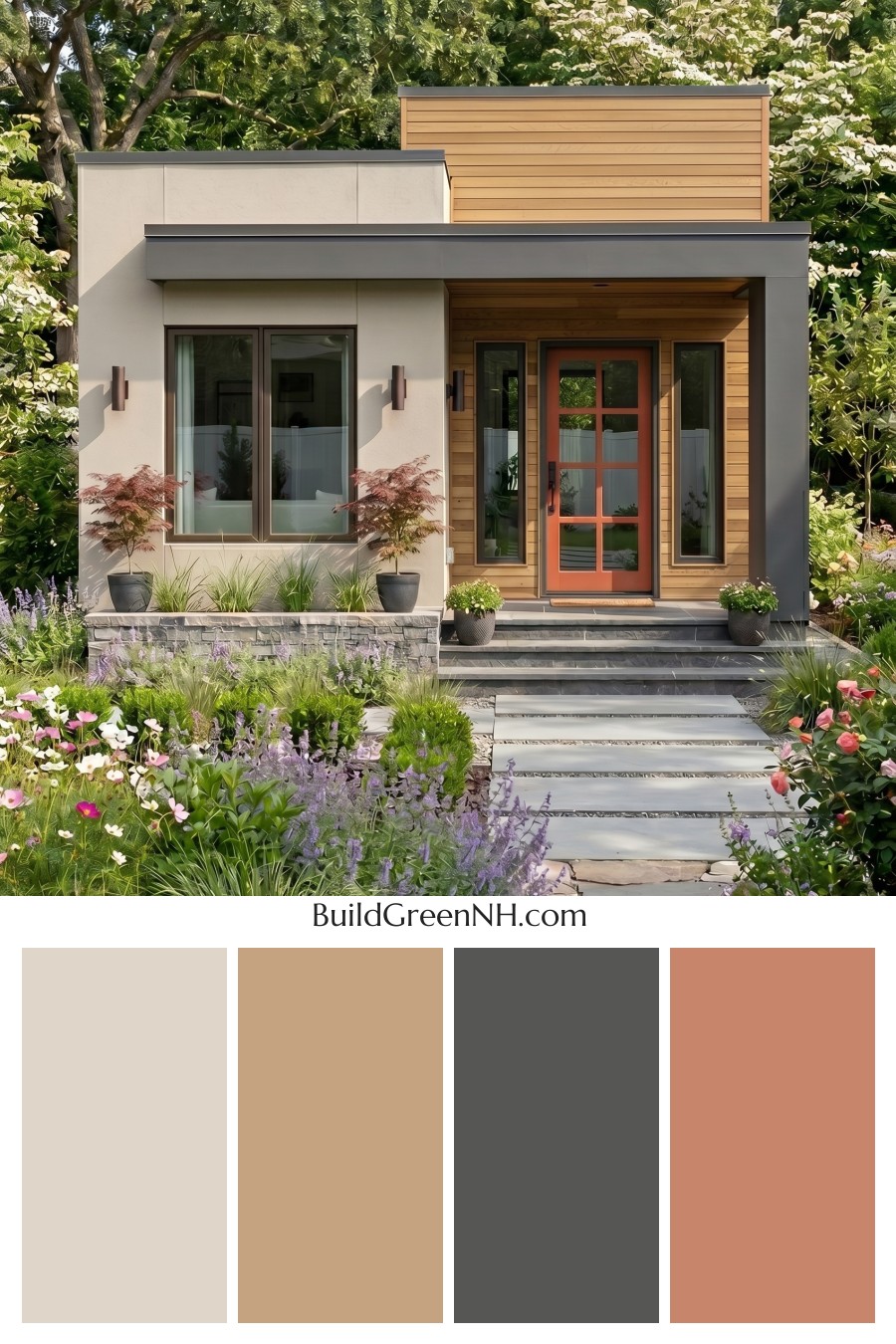 Small Modern Light Grey Exterior Color Scheme: Warm Grey Ember