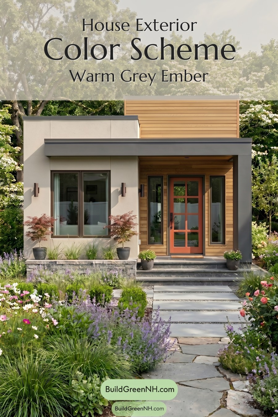 Small Modern Light Grey Exterior Color Scheme: Warm Grey Ember