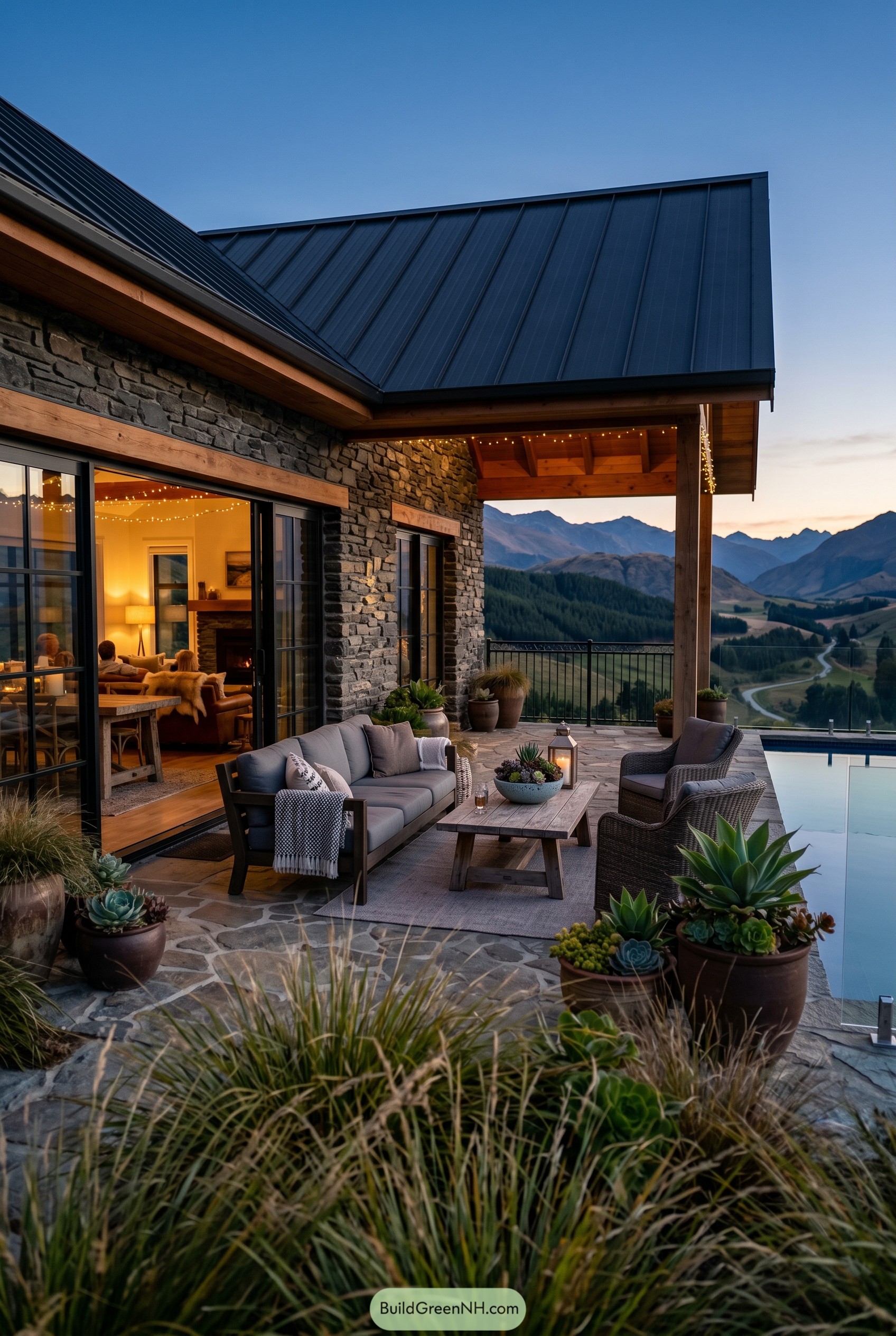 Stone mountain farmhouse with terrace pool
