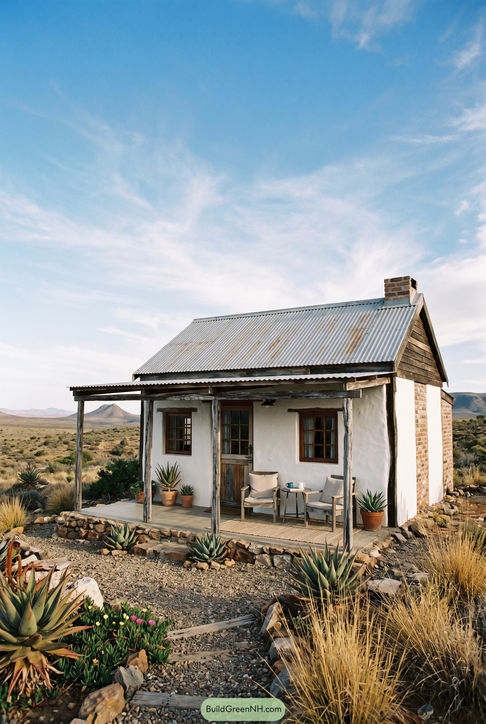 Small farmhouse with shaded stoep