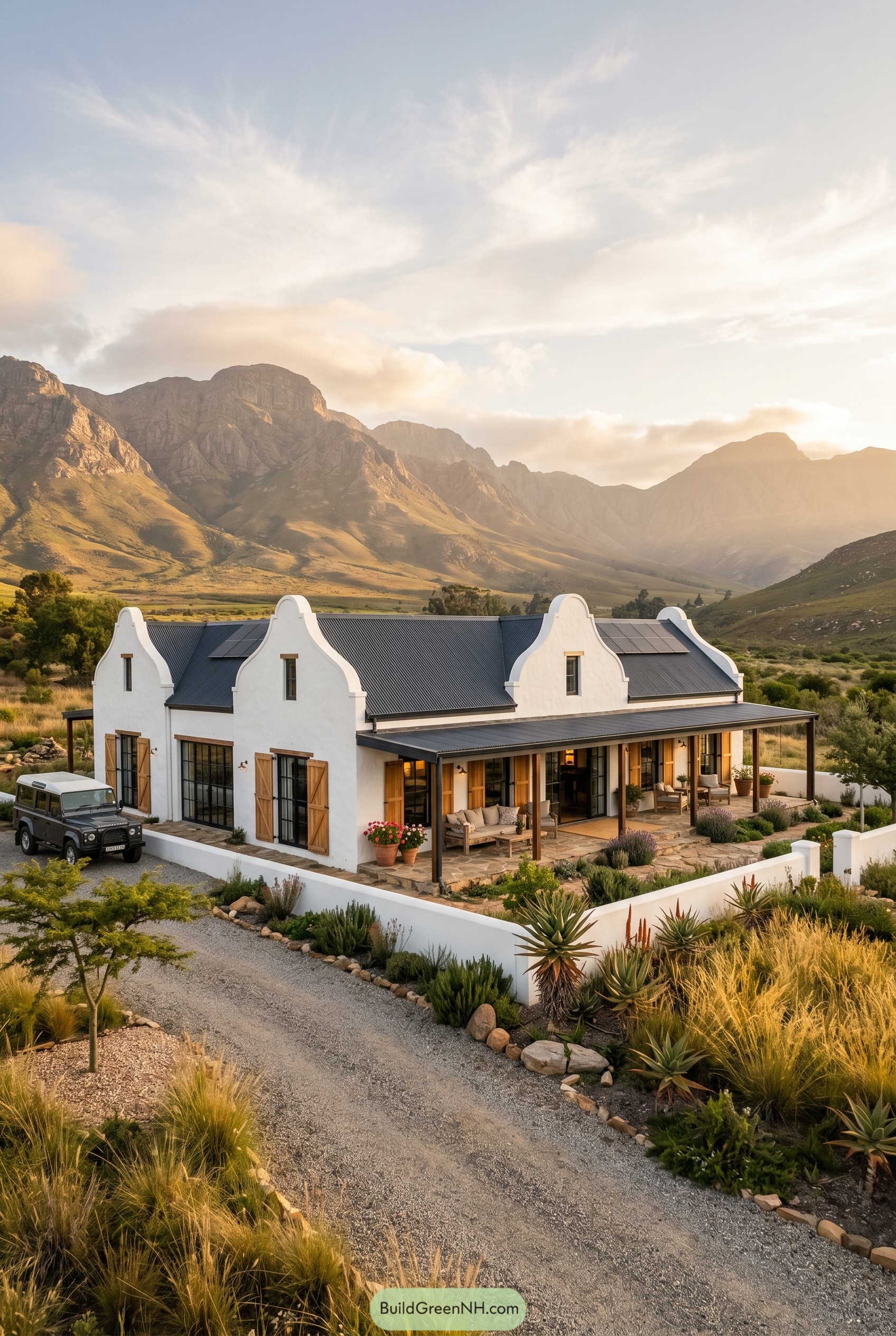 Cape Dutch farmhouse in the mountains