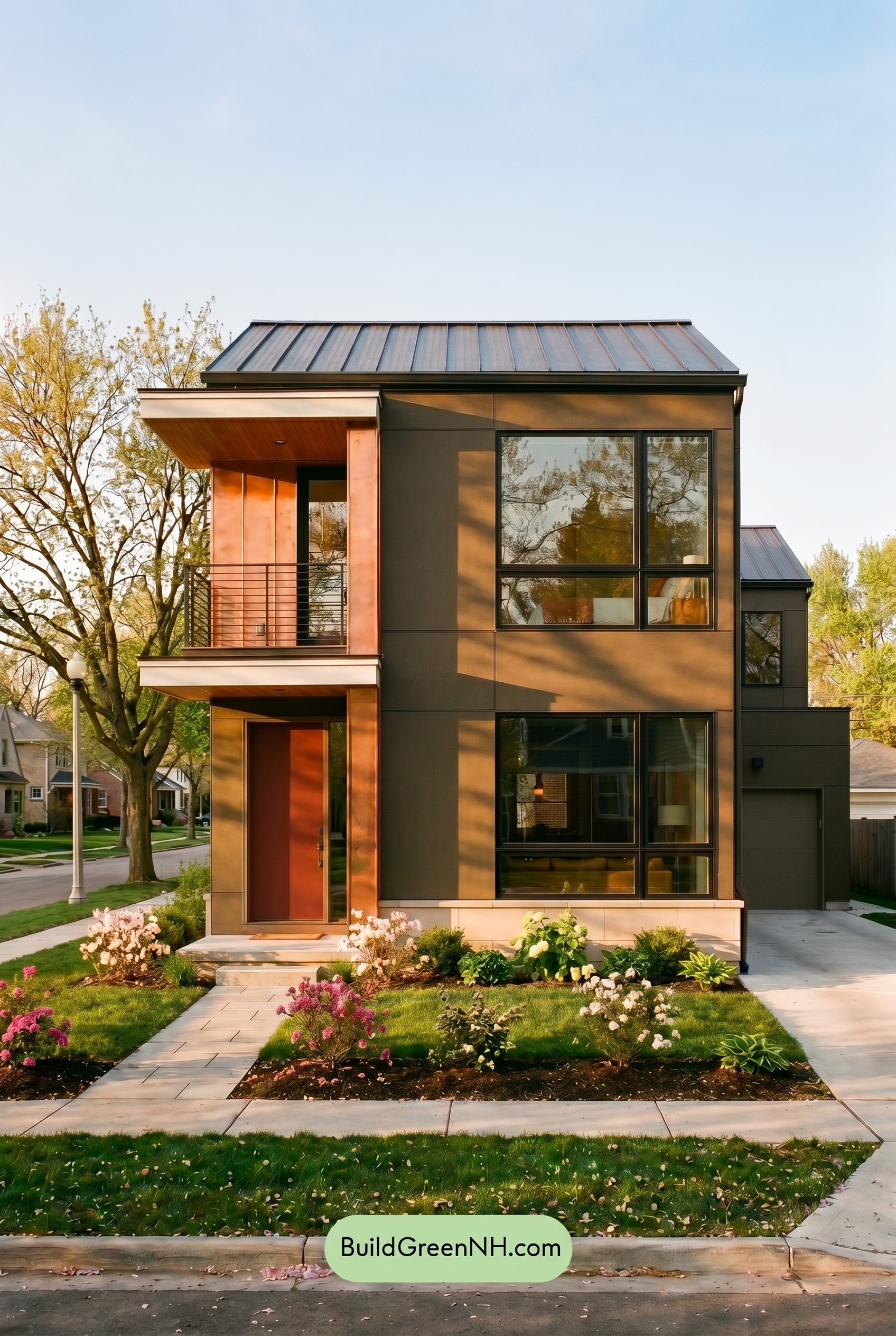 Taupe House Exterior Color Scheme: Bronze Cream Calm - Golden Hour