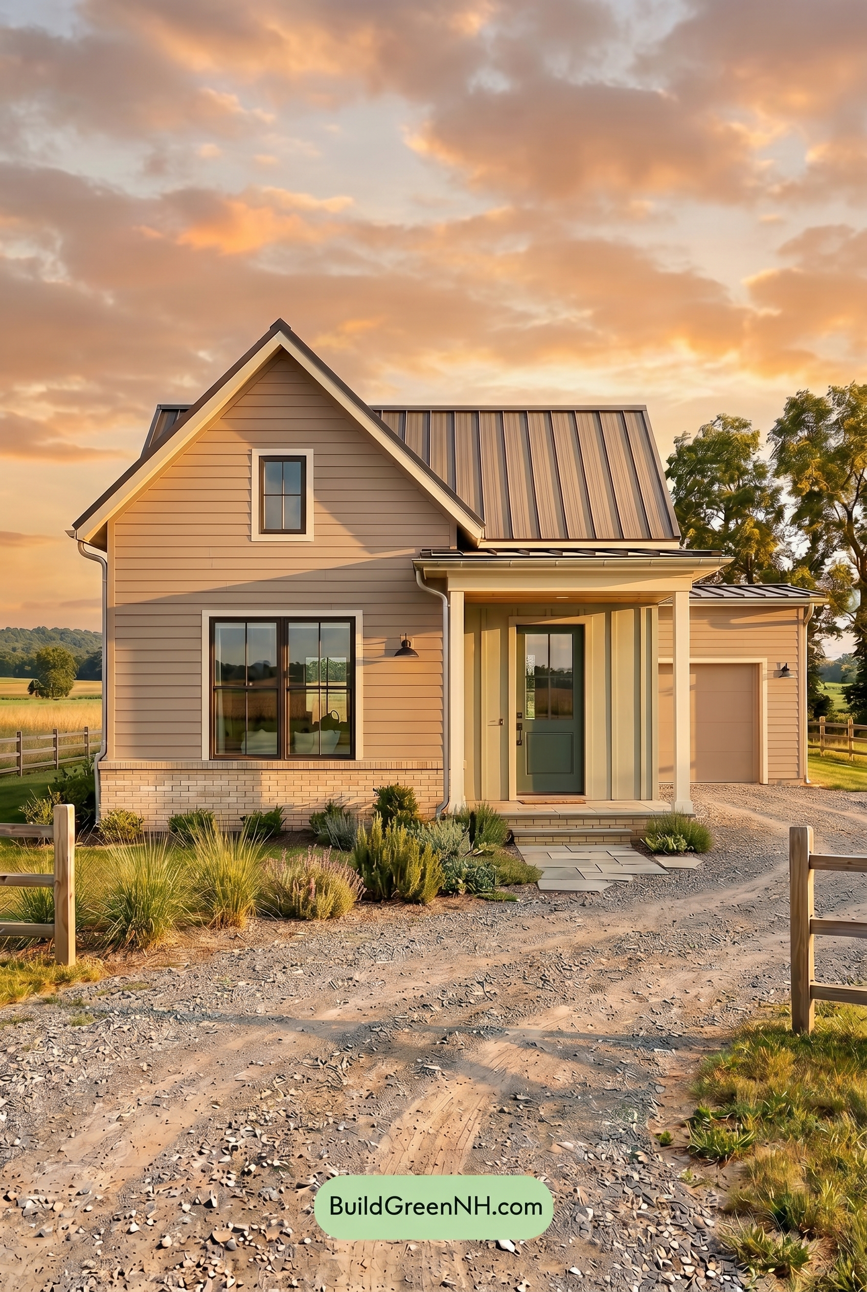 Taupe House Exterior Color Scheme: Clay Taupe Retreat - Golden Hour