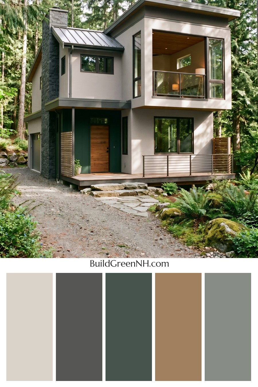 Taupe House Exterior Color Scheme: Cool Taupe Stillness