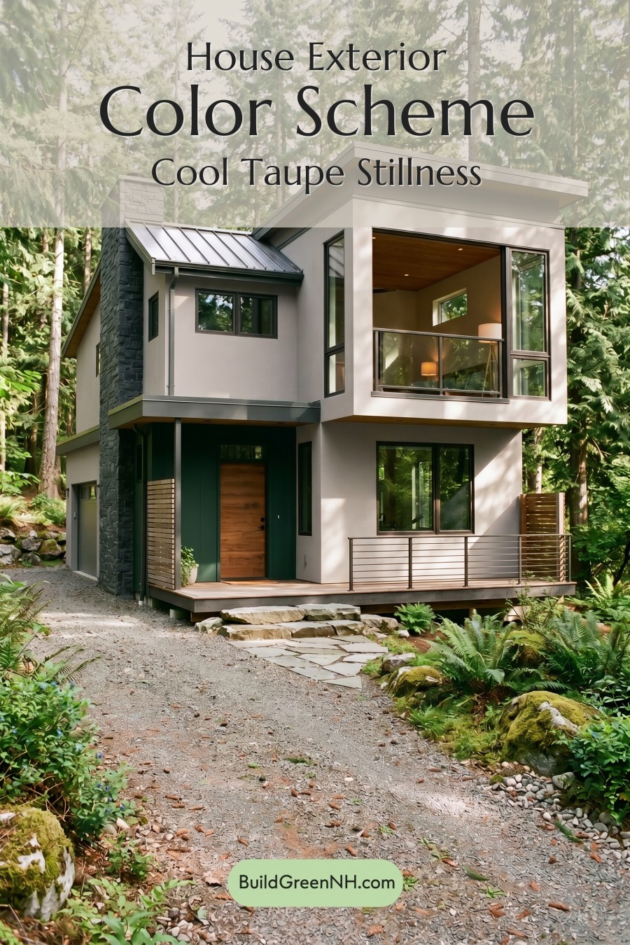 Taupe House Exterior Color Scheme: Cool Taupe Stillness