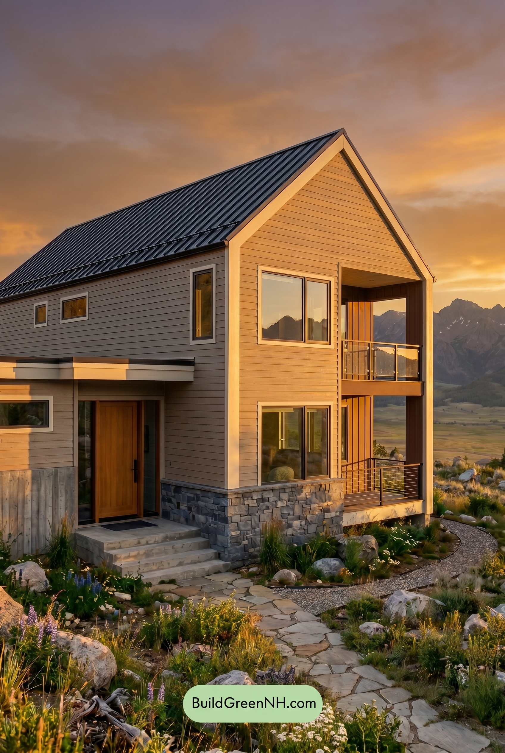 Taupe House Exterior Color Scheme: Dusty Taupe Summit - Golden Hour