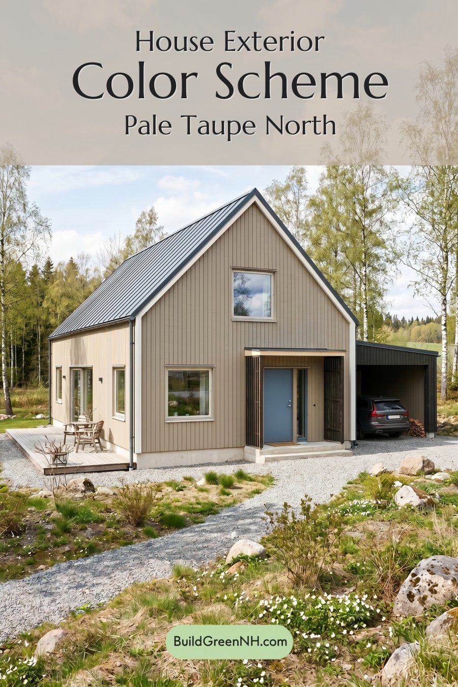 Taupe House Exterior Color Scheme: Pale Taupe North